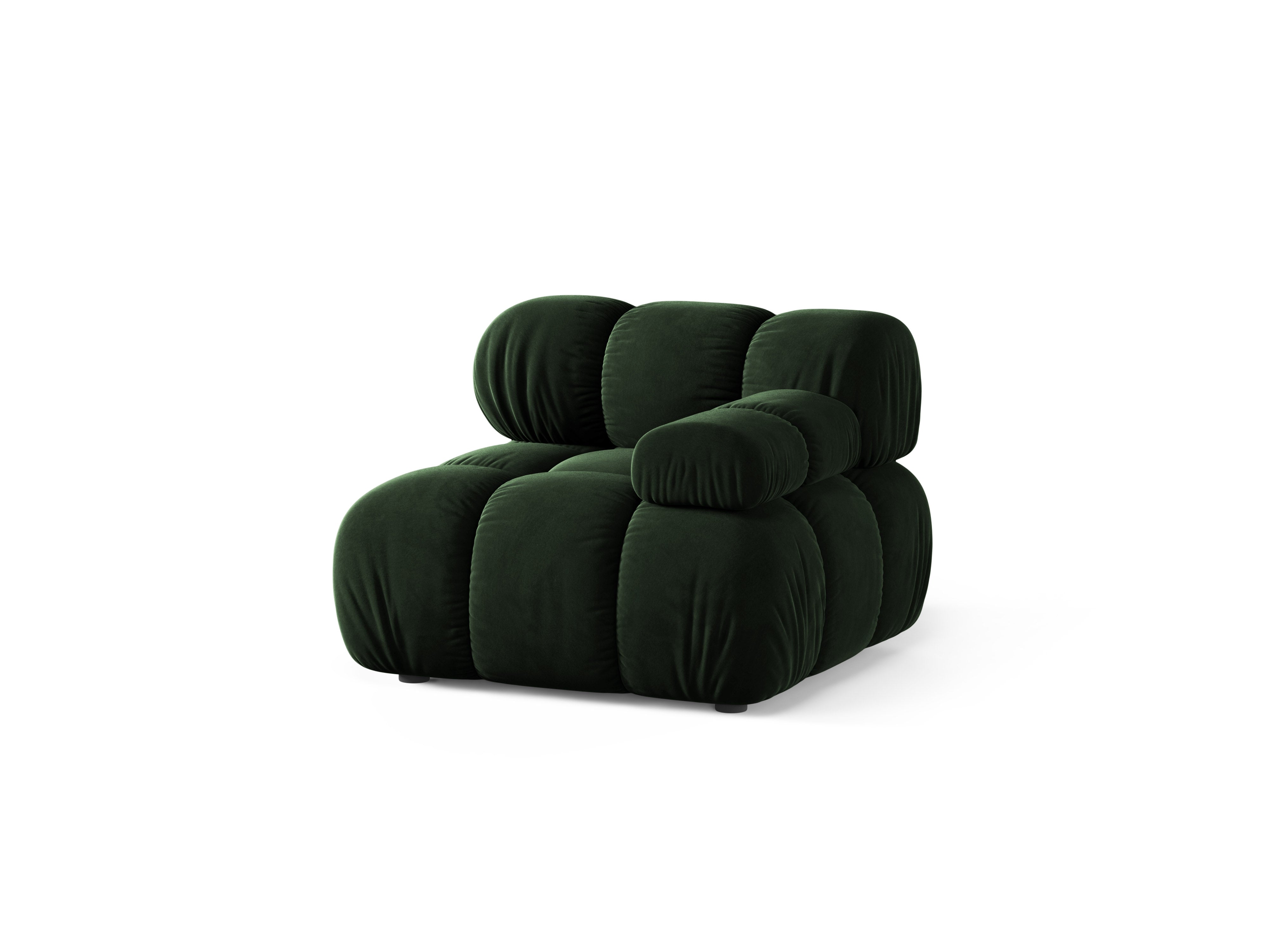 Modulares Sofa BELLIS - rechter Modulkörper in Flaschengrün aus Samt