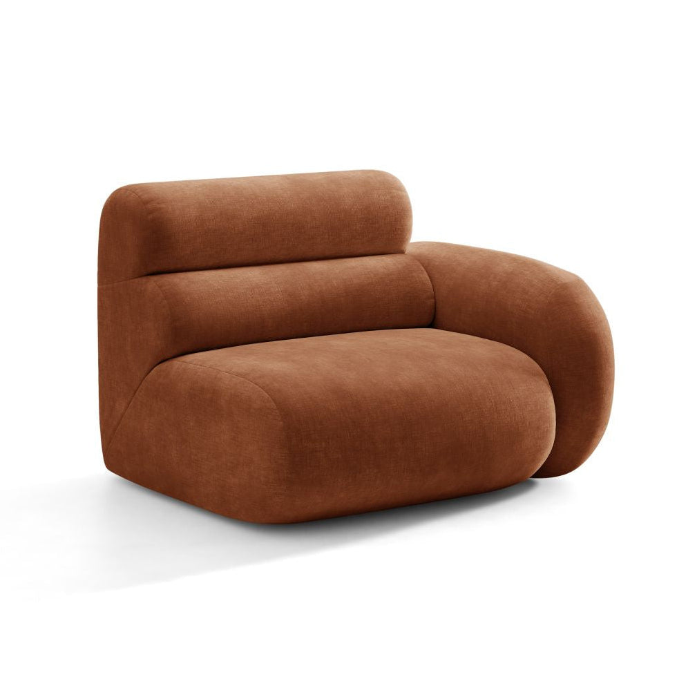 Modulares Sofa NEO - rechtes Modul in ziegelrotem Chenille