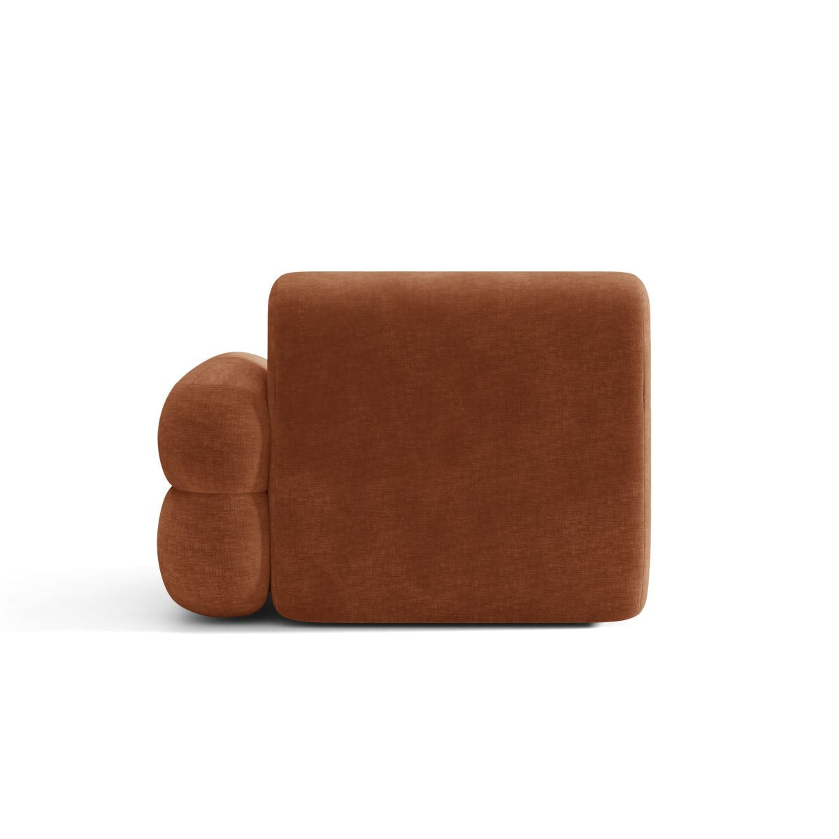 Modulares Sofa NEO - rechtes Modul in ziegelrotem Chenille