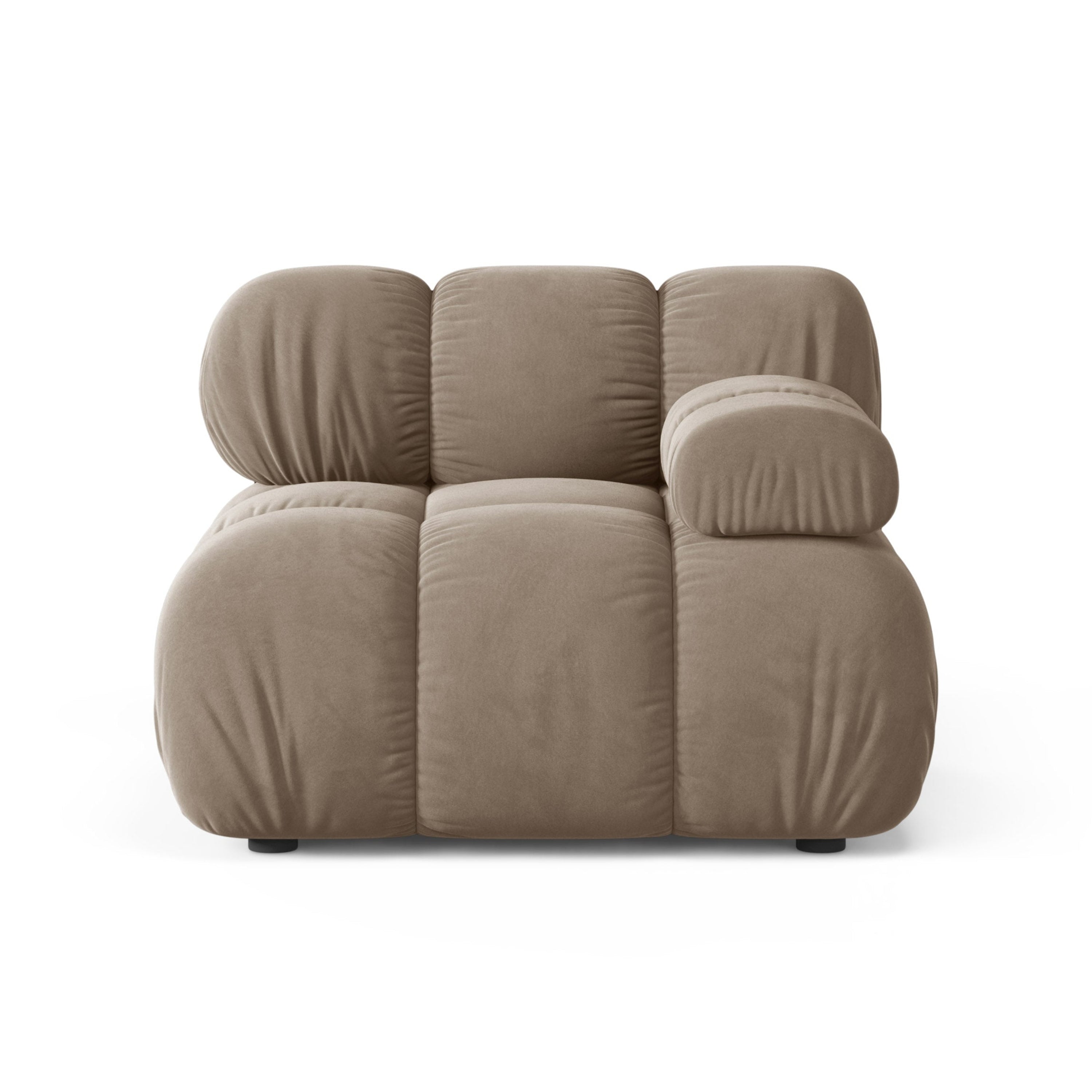 Modulares Samtsofa BELLIS - rechter Modul in Cappuccino