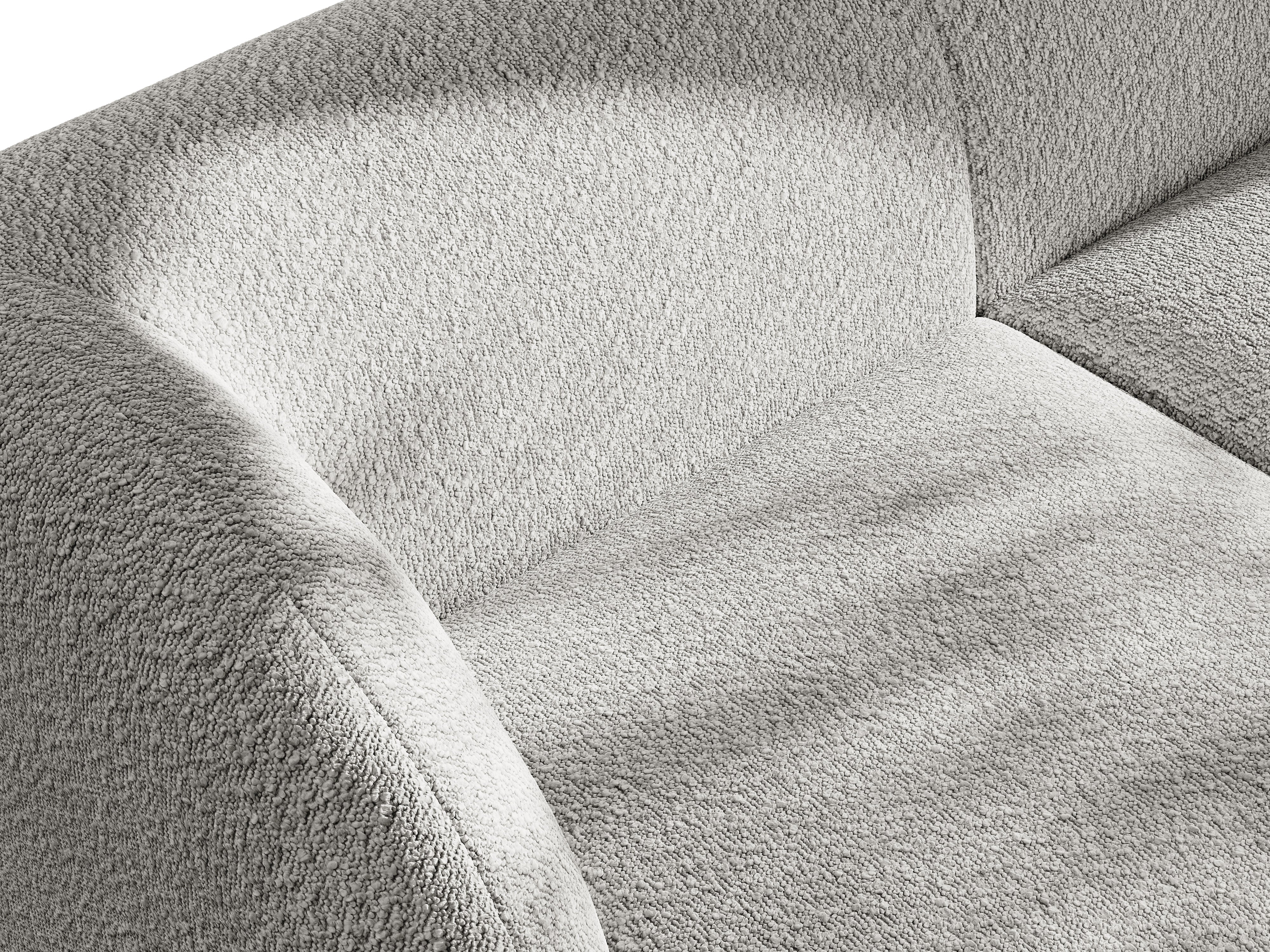 Fotel / moduł MILEY jasnoszary boucle – styl minimalistyczny