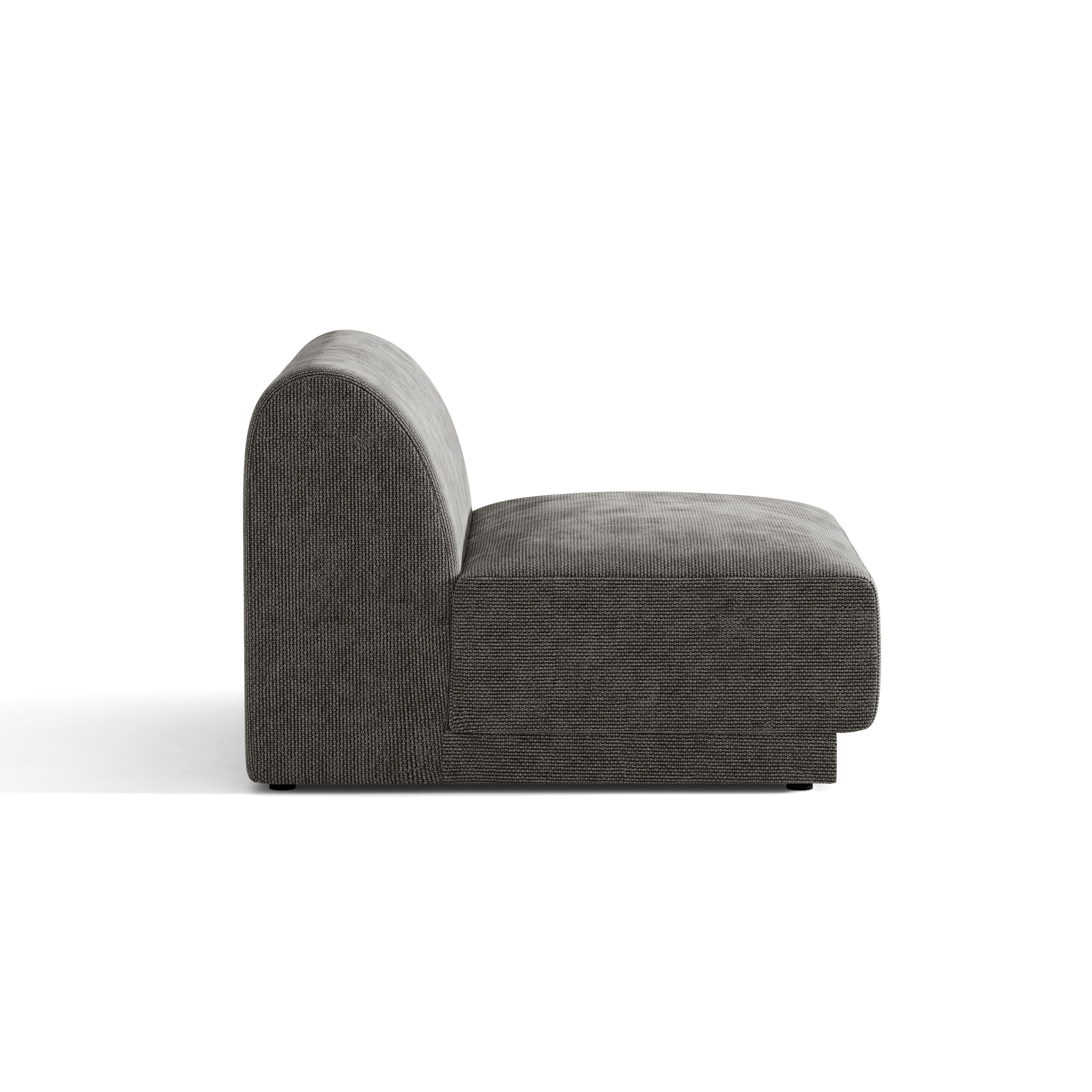 Sessel / Modul MILEY graues, seidiges Chenille
