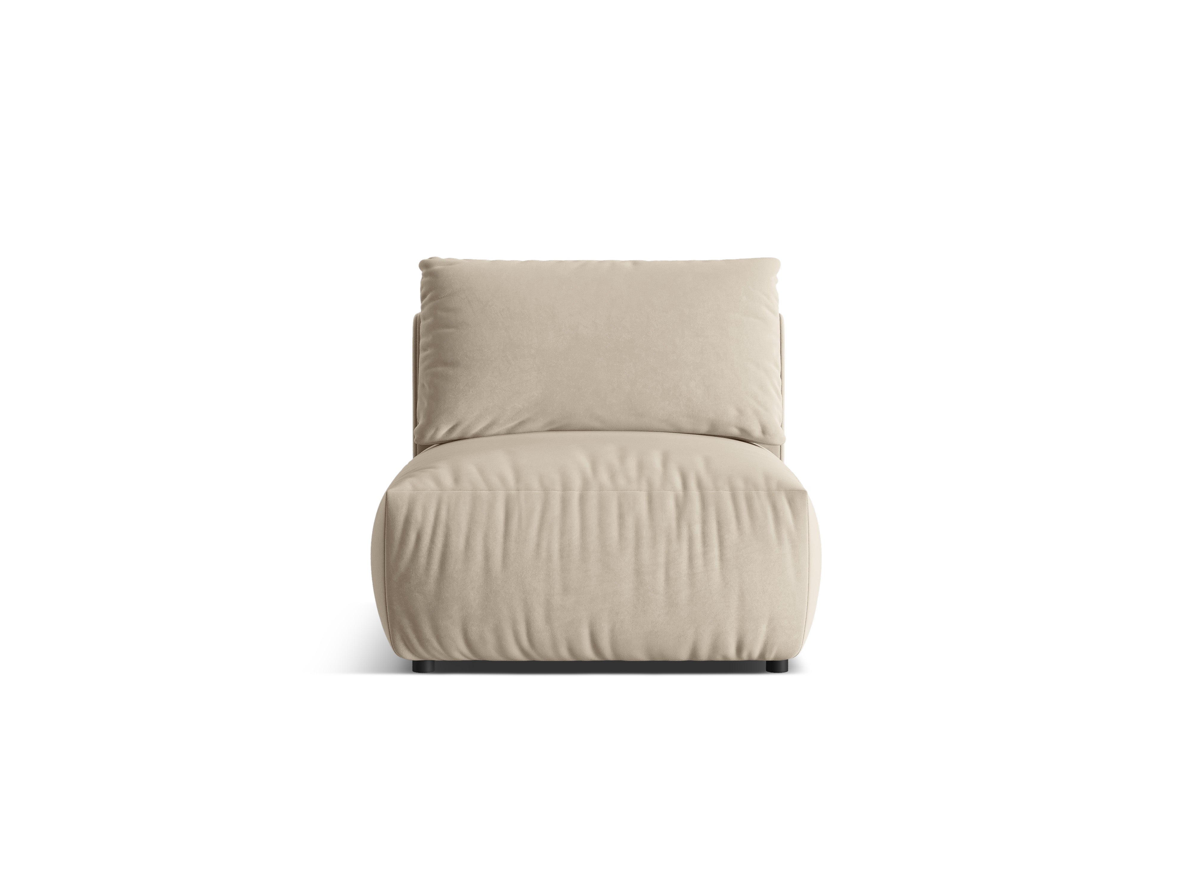 Samt-Modulsessel CHRIS - mittleres Element ecru