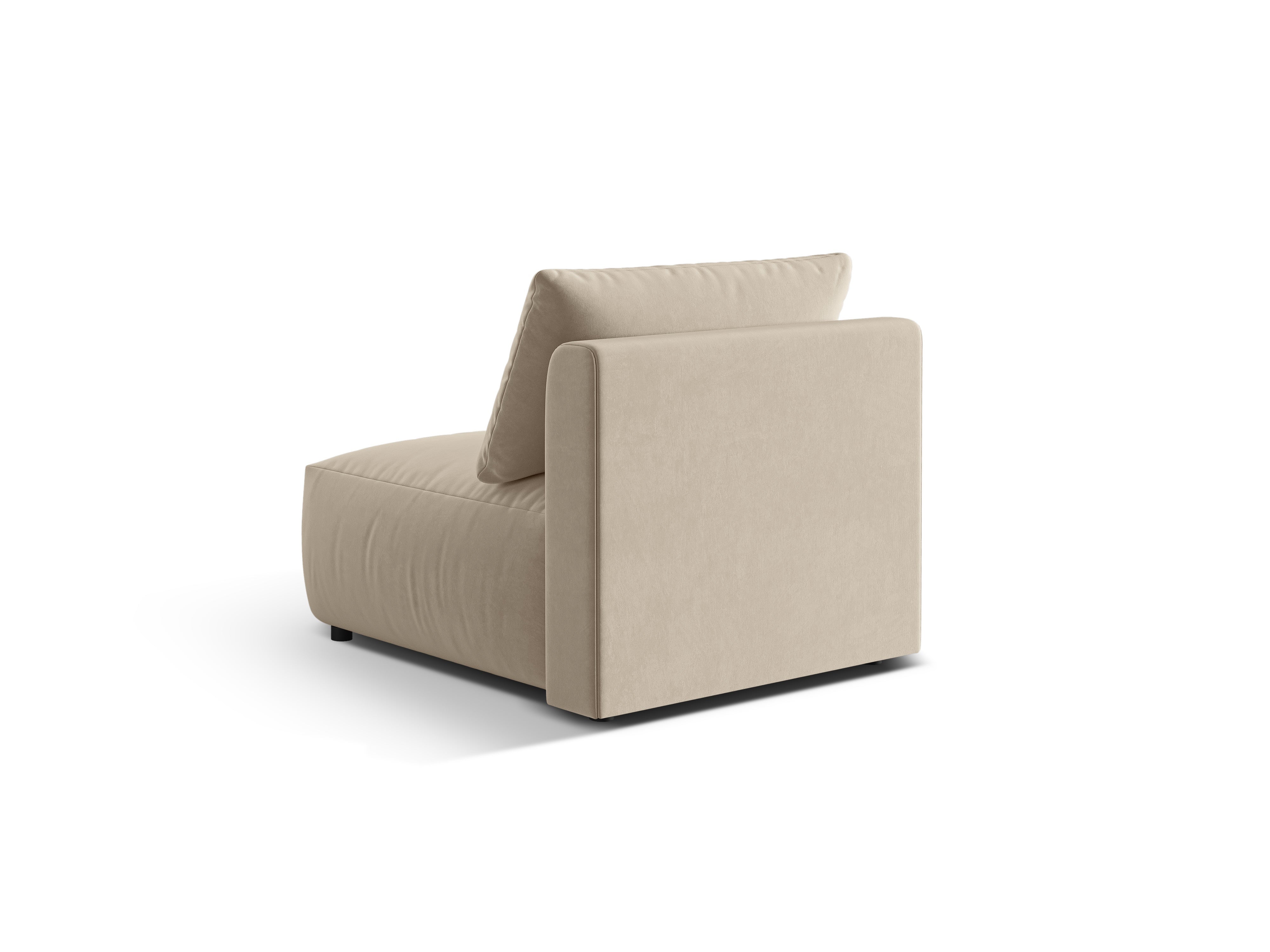Samt-Modulsessel CHRIS - mittleres Element ecru