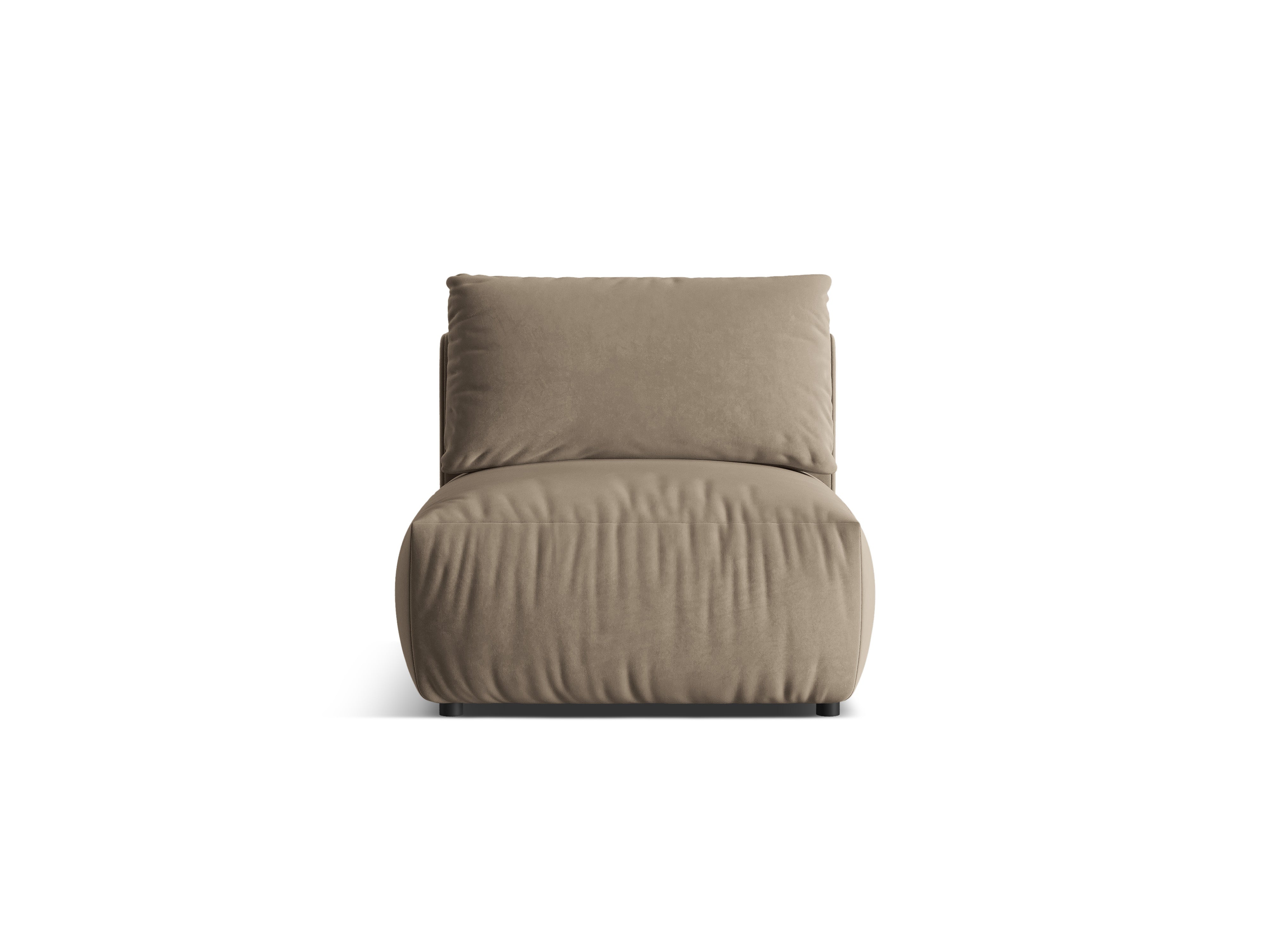 Modulares Samtsofa CHRIS - mittleres Element in Hellbraun