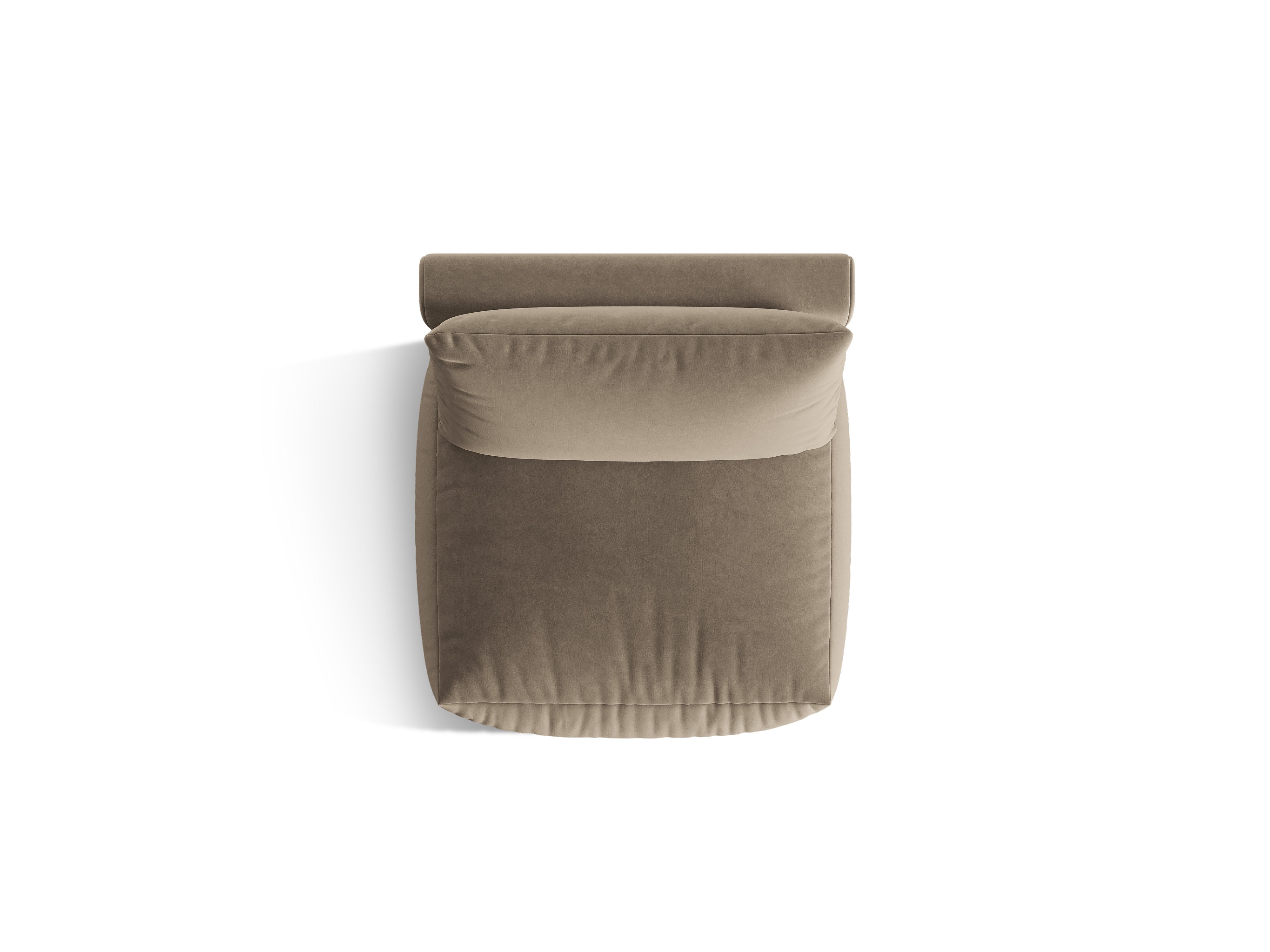 Modulares Samtsofa CHRIS - mittleres Element in Hellbraun