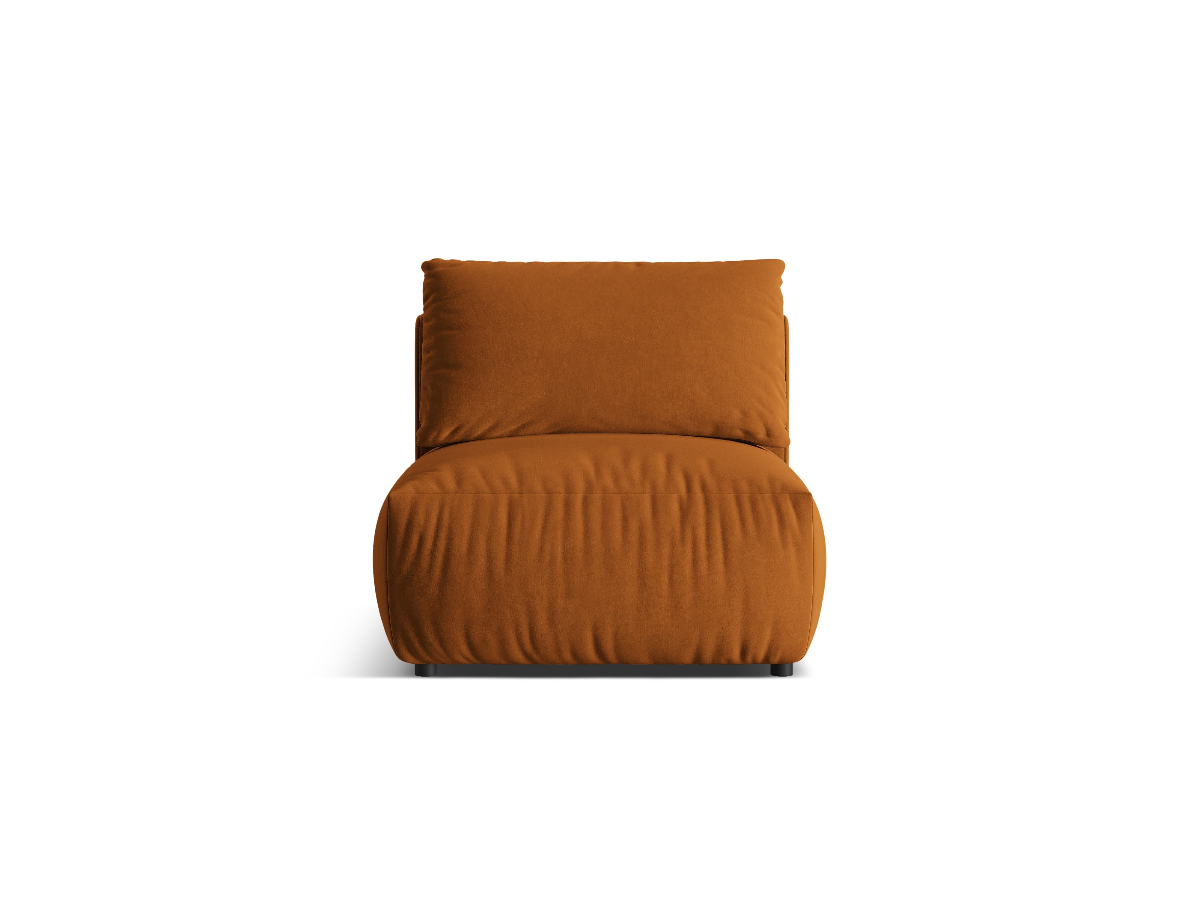 Modulares Samtsofa CHRIS - mittleres Element Terrakotta