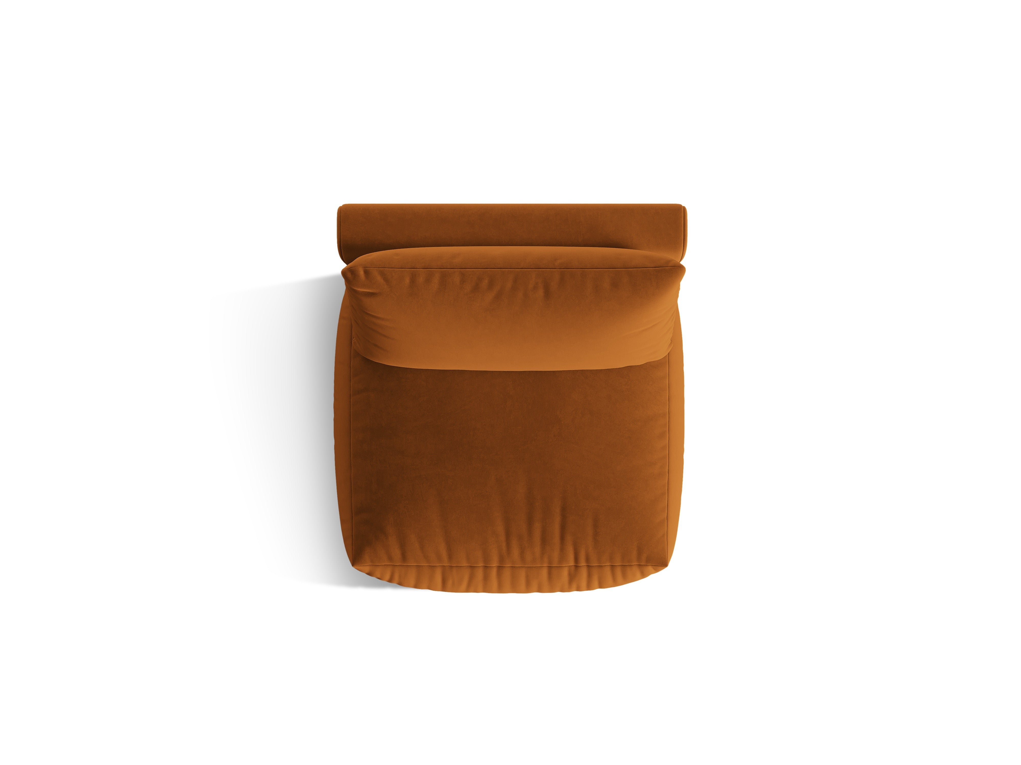 Modulares Samtsofa CHRIS - mittleres Element Terrakotta