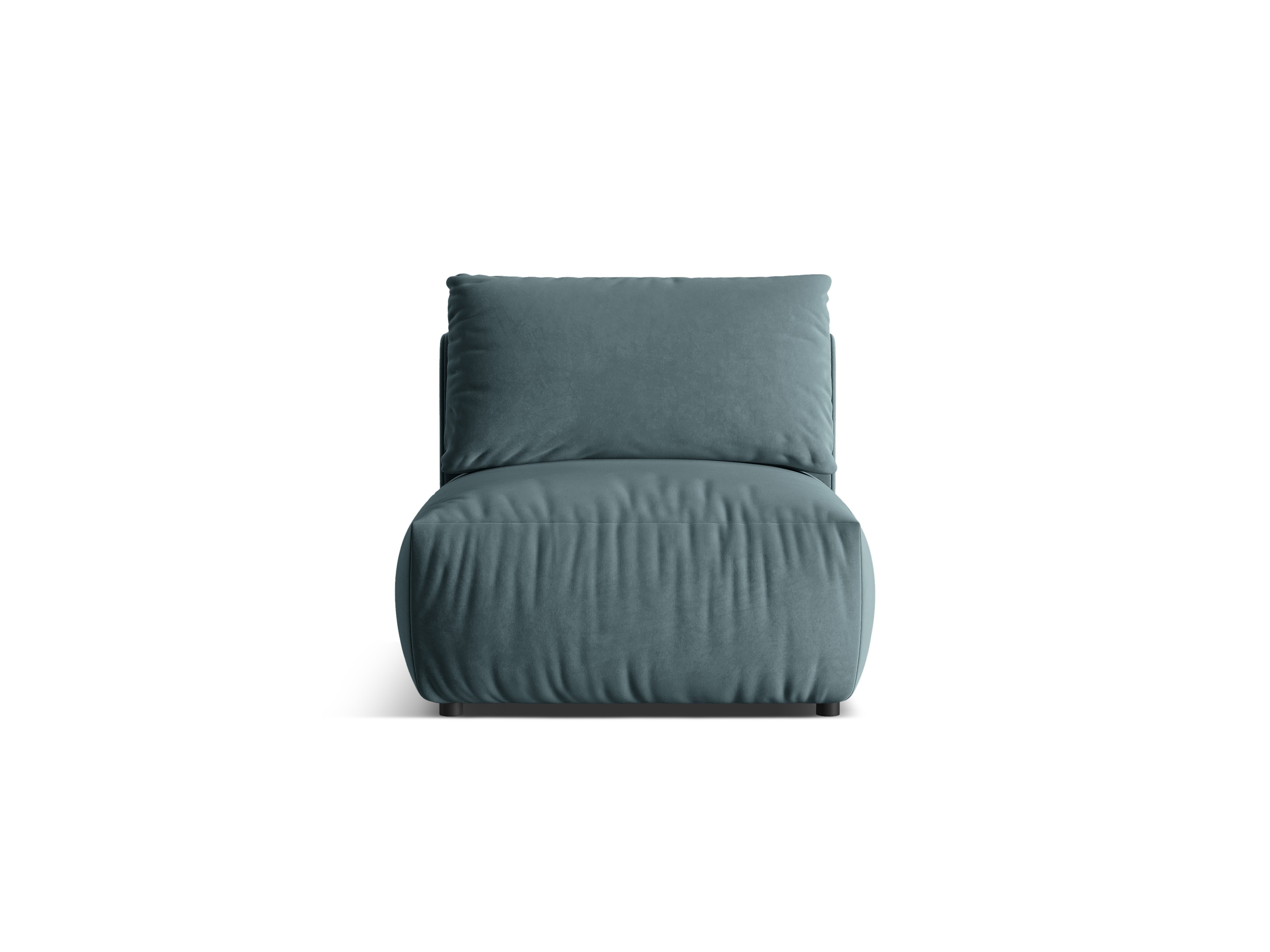 Modulares Samtsofa CHRIS - mittleres Element in Hellblau