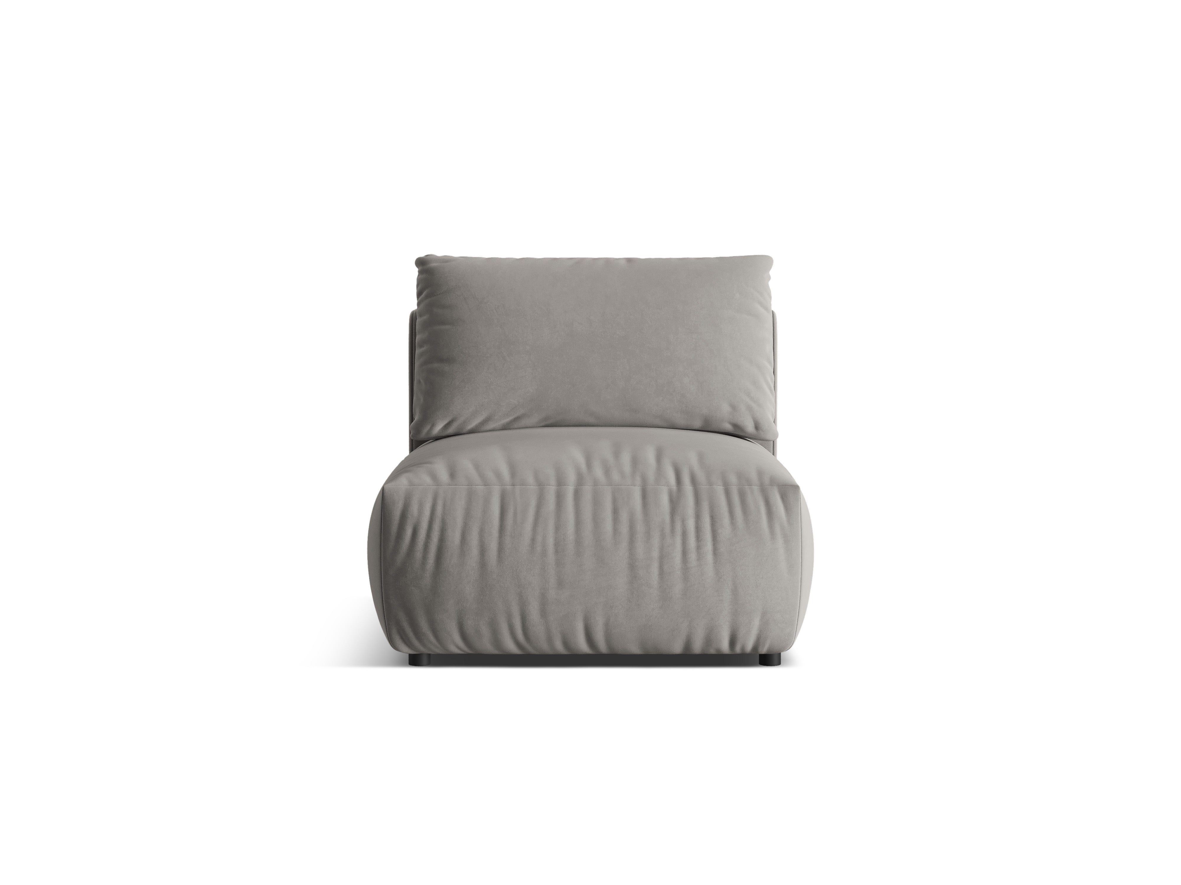 Modulares Samtsofa CHRIS - mittleres Element grau