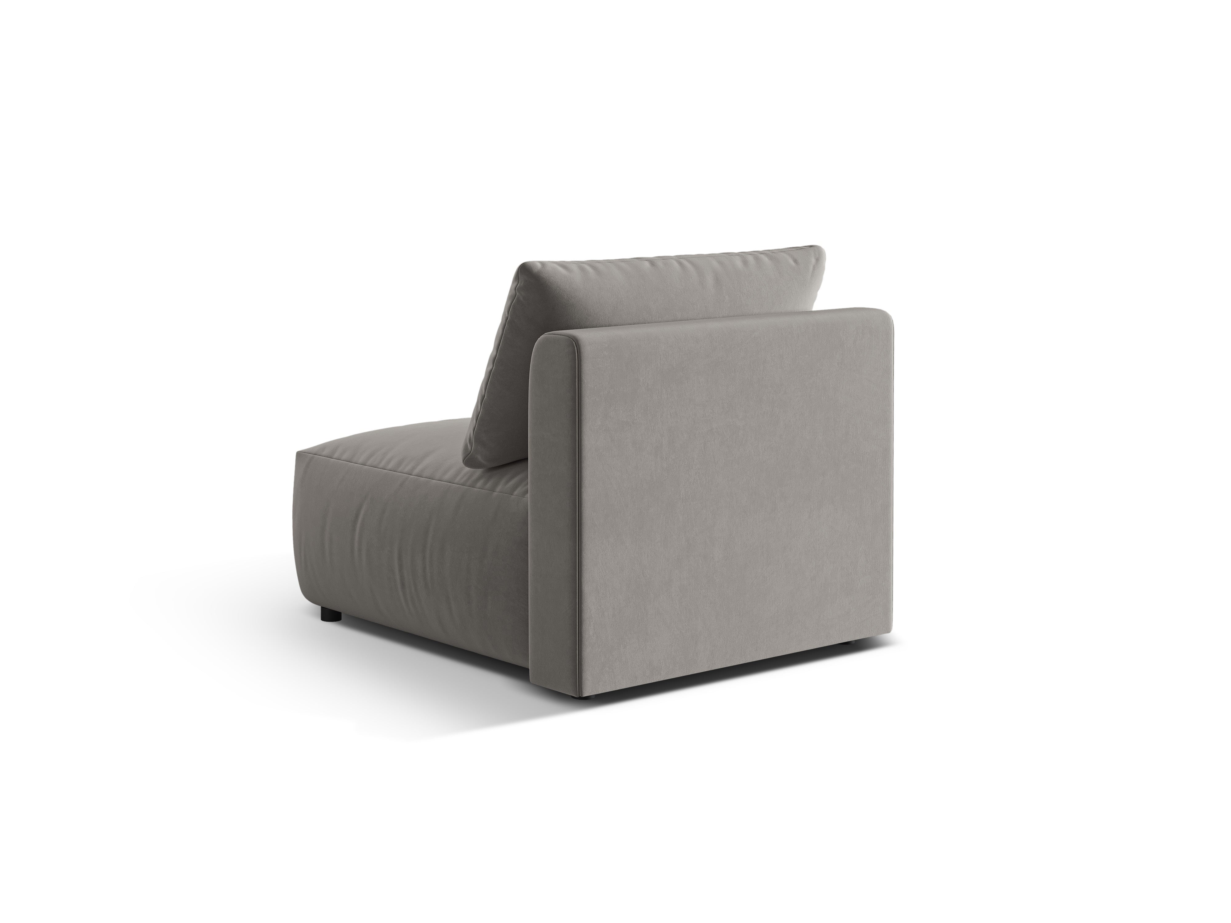 Modulares Samtsofa CHRIS - mittleres Element grau