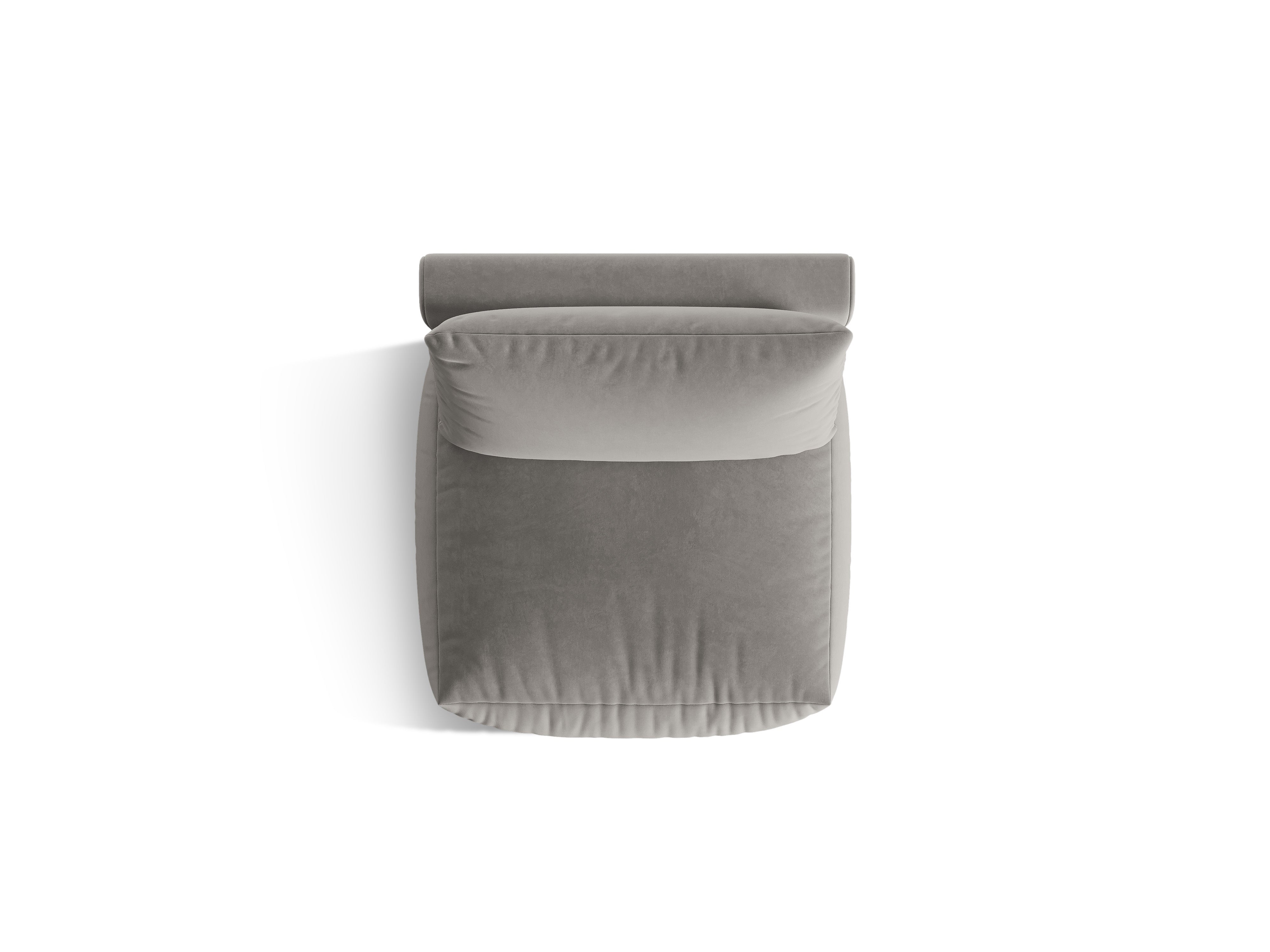Modulares Samtsofa CHRIS - mittleres Element grau