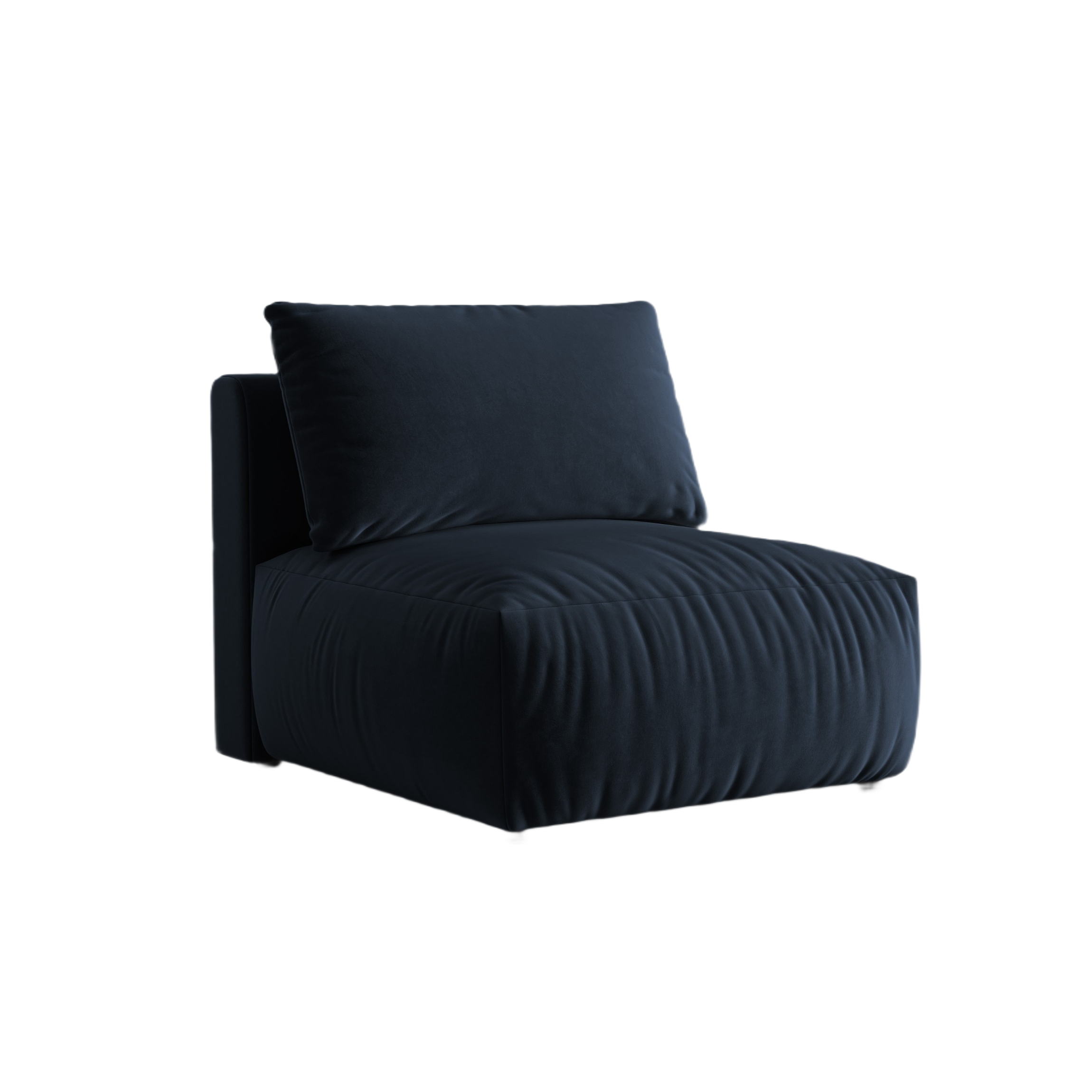 Modulares Samtsofa CHRIS - mittleres Element in königsblau
