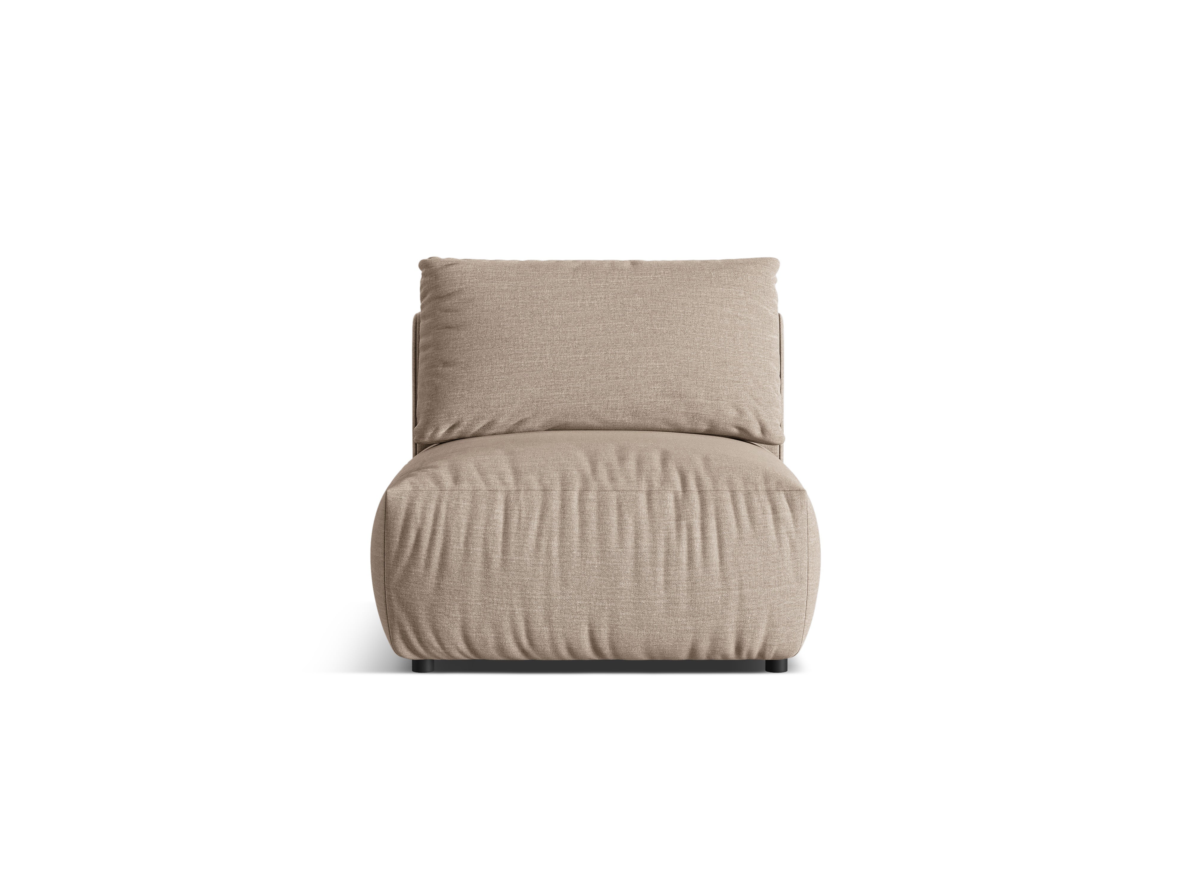 Modulsofa CHRIS - mittleres Element sandfarbener Chenille