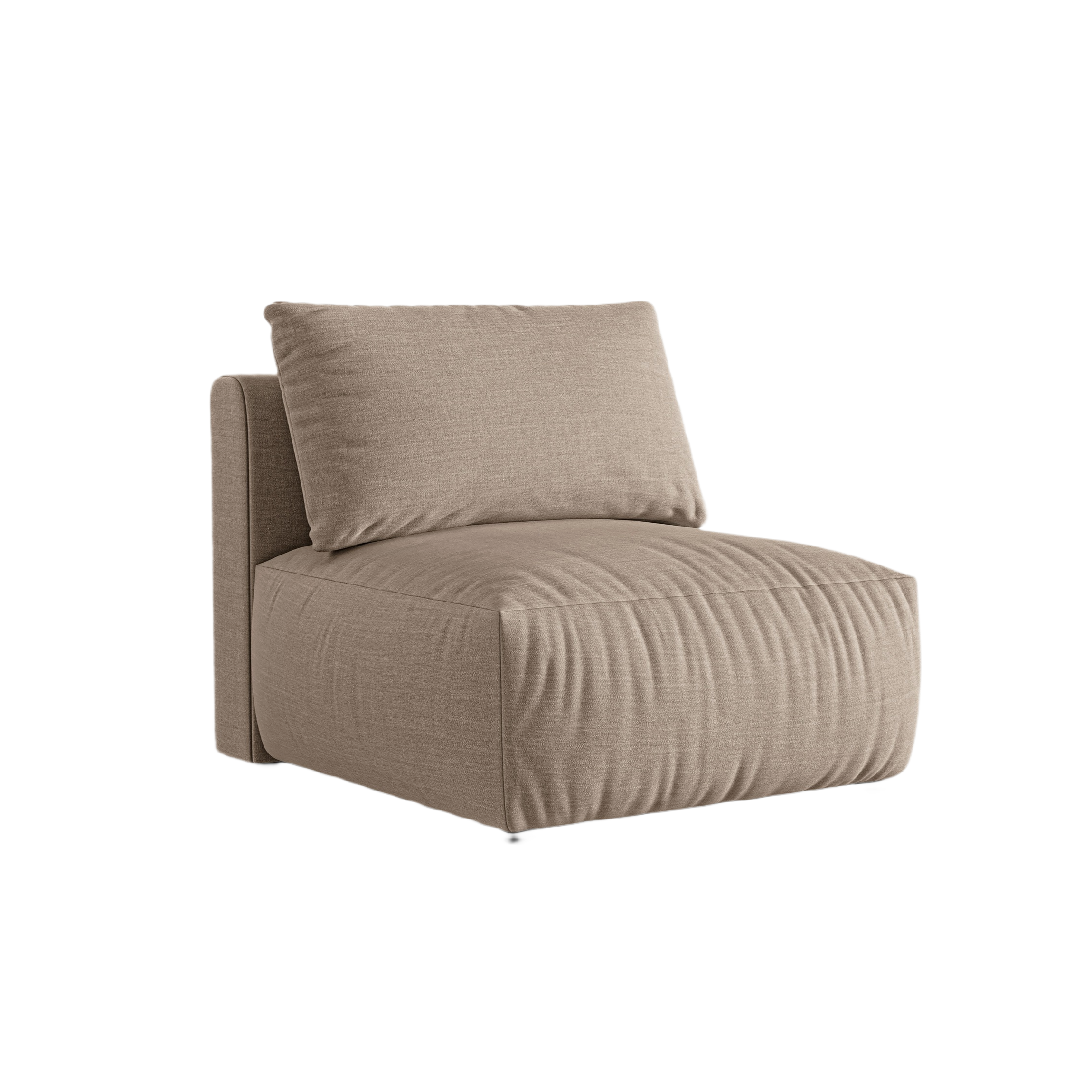 Modulsofa CHRIS - mittleres Element sandfarbener Chenille