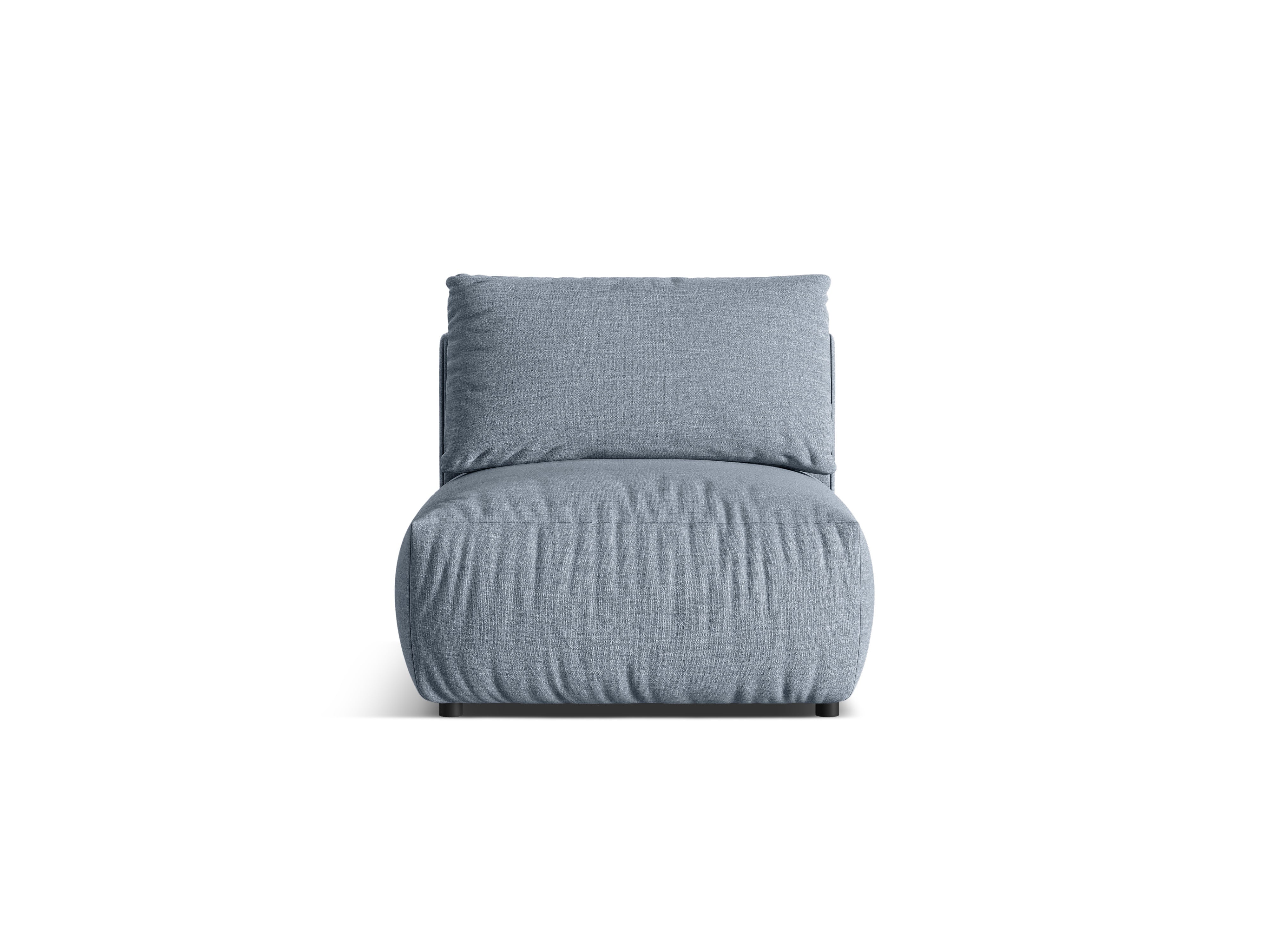 Modulares Sofa CHRIS - mittleres Element in hellblauem Chenille