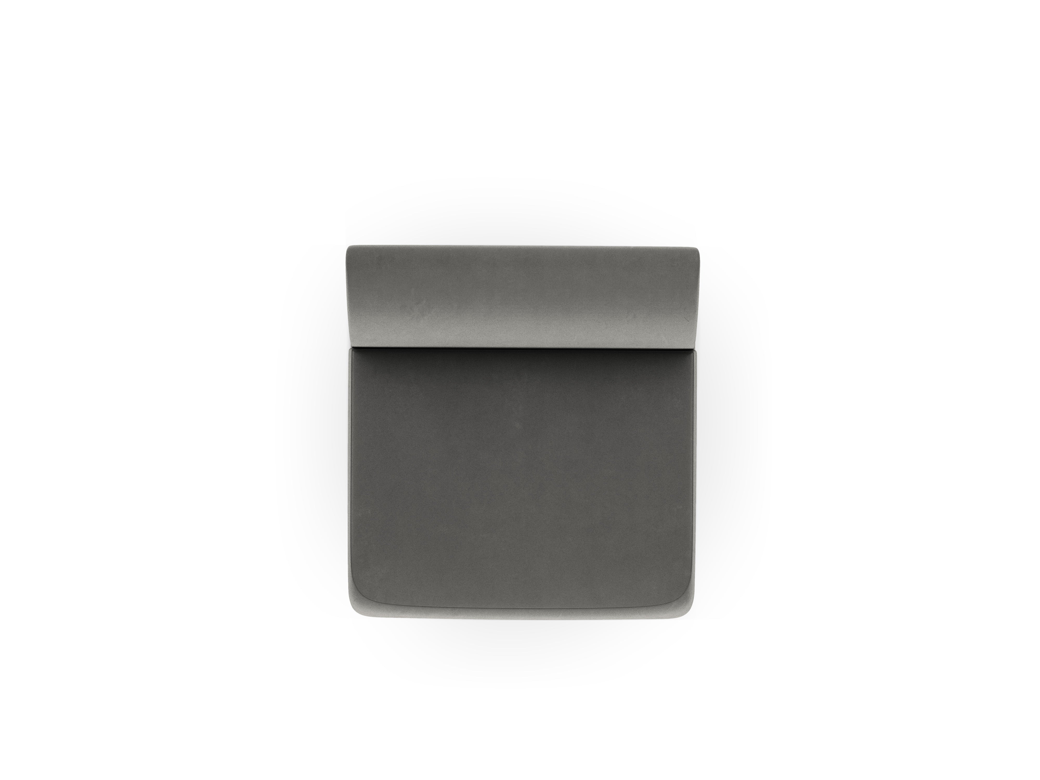Armchair / velvet module MILEY light gray