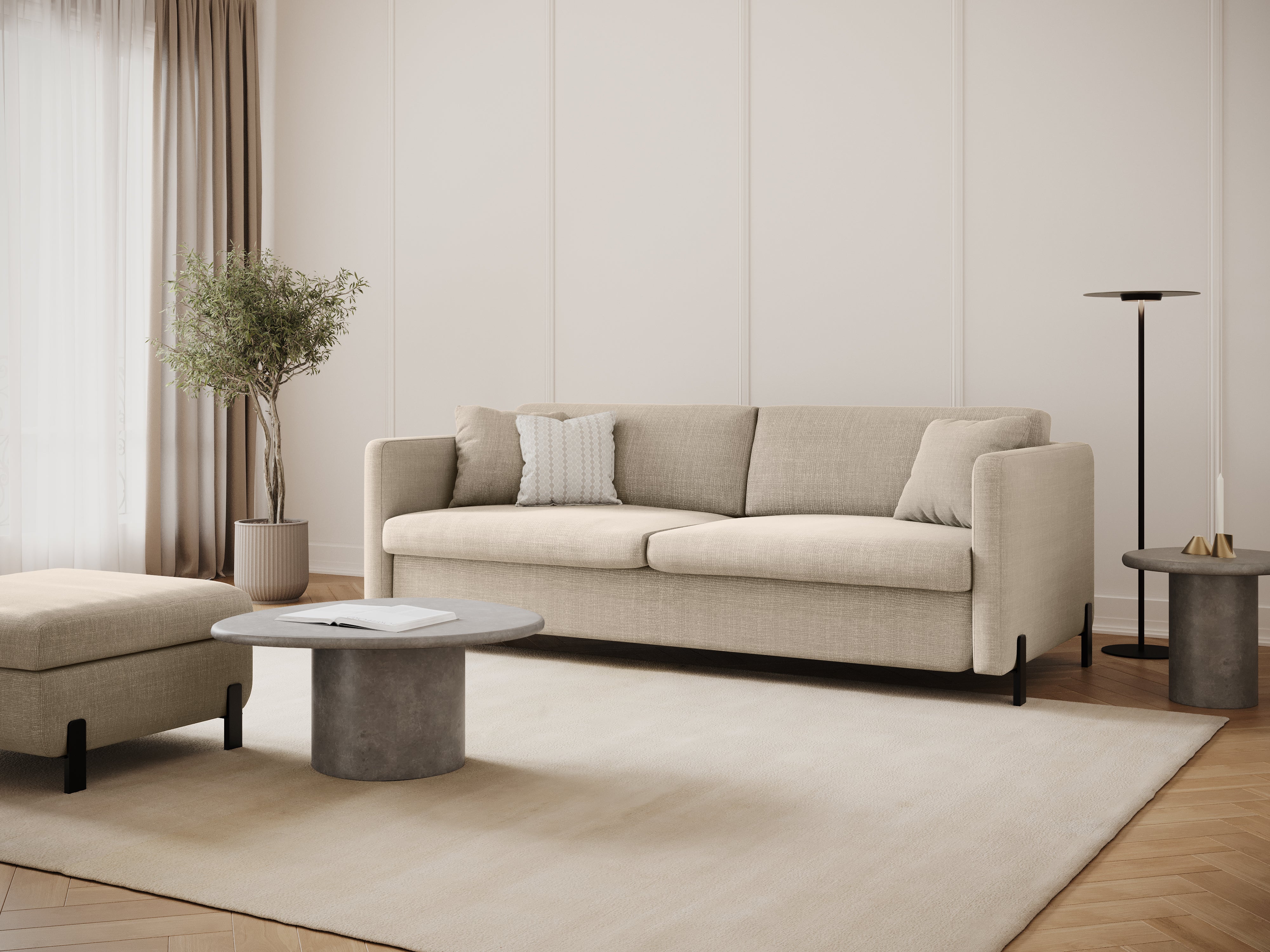 Sofa mit Bettfunktion, "Gloria", 2 Sitze, Beige, 182x102x80
In Europa gemacht