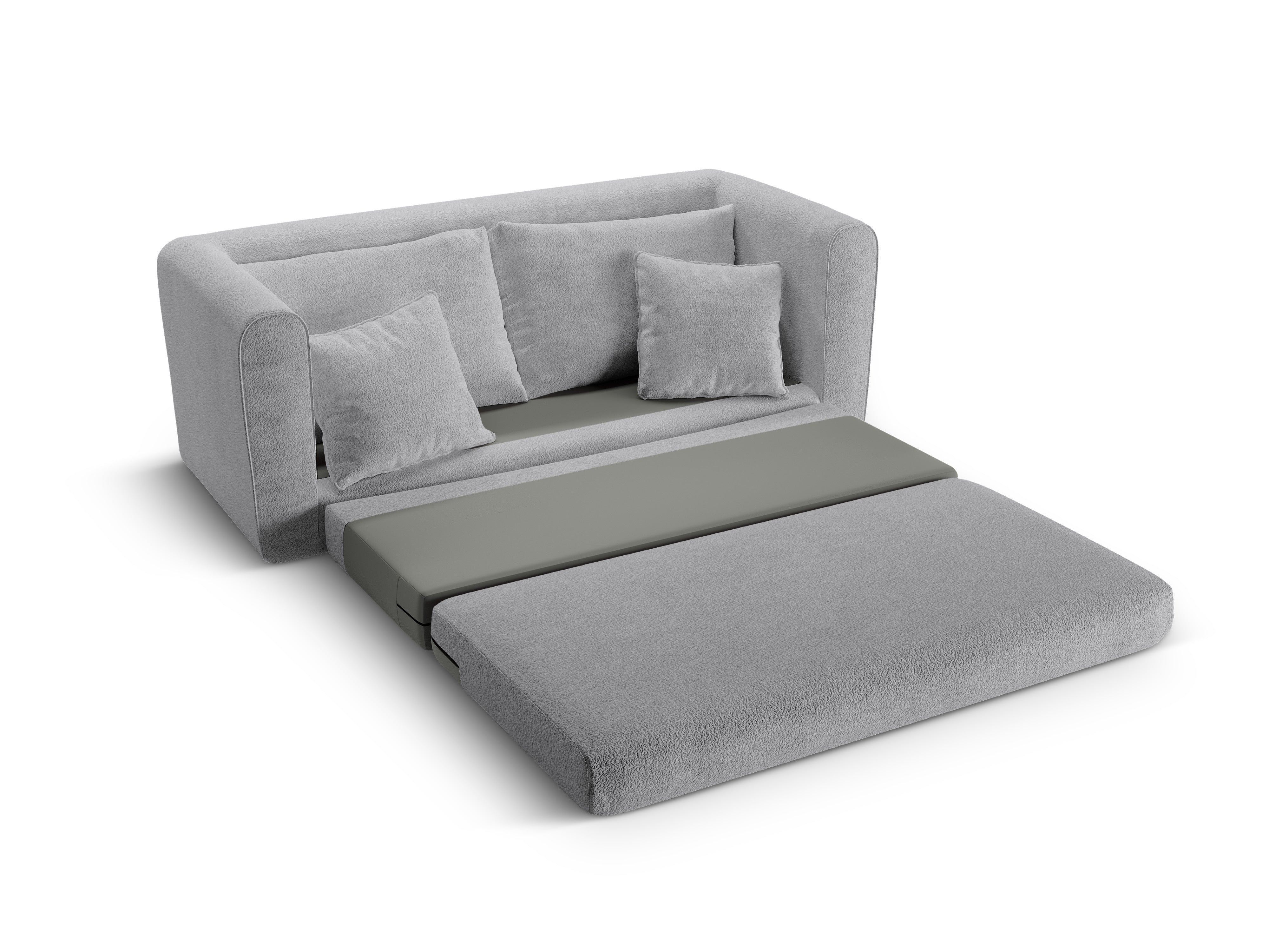 Sofa 2-sitzig mit Schlaffunktion LIDO graues Boucle