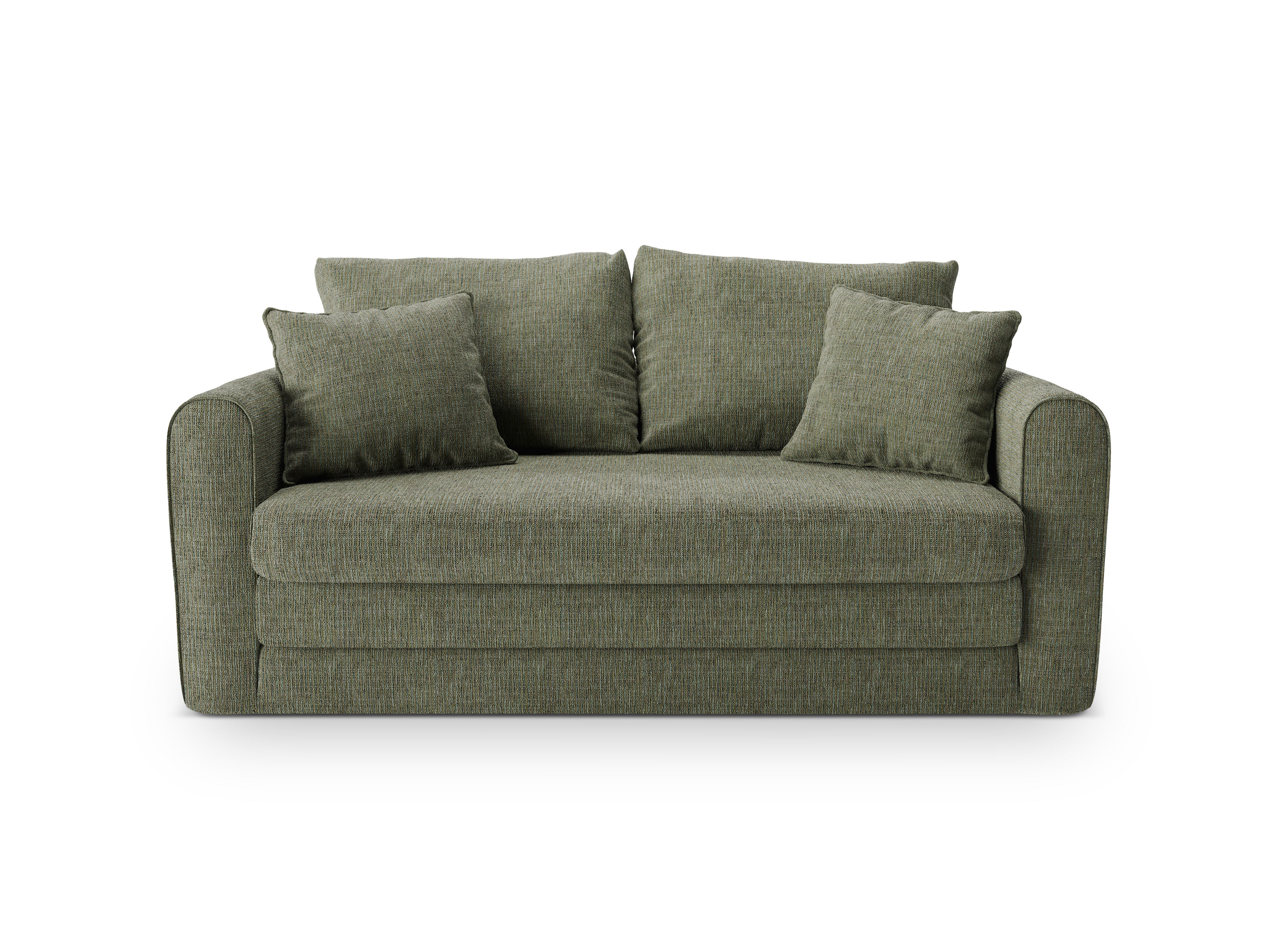 Sofa 2-Sitzer mit Schlaffunktion LIDO olivgrün meliert