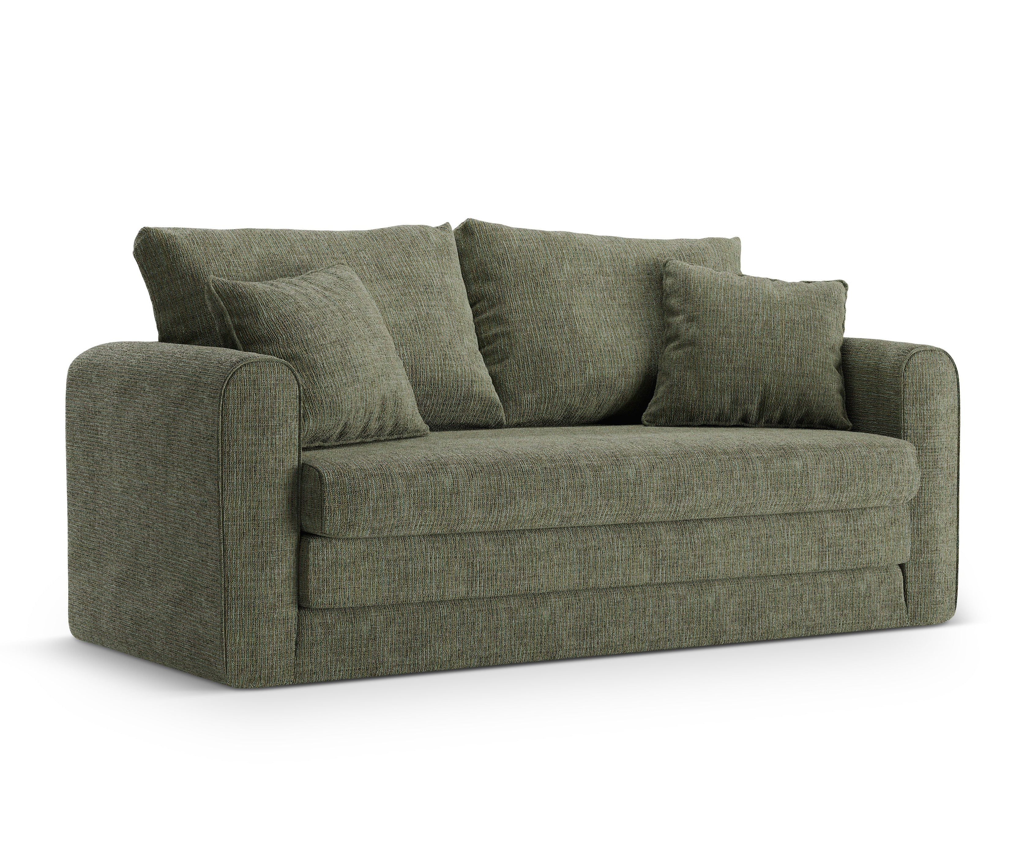Sofa 2-Sitzer mit Schlaffunktion LIDO olivgrün meliert