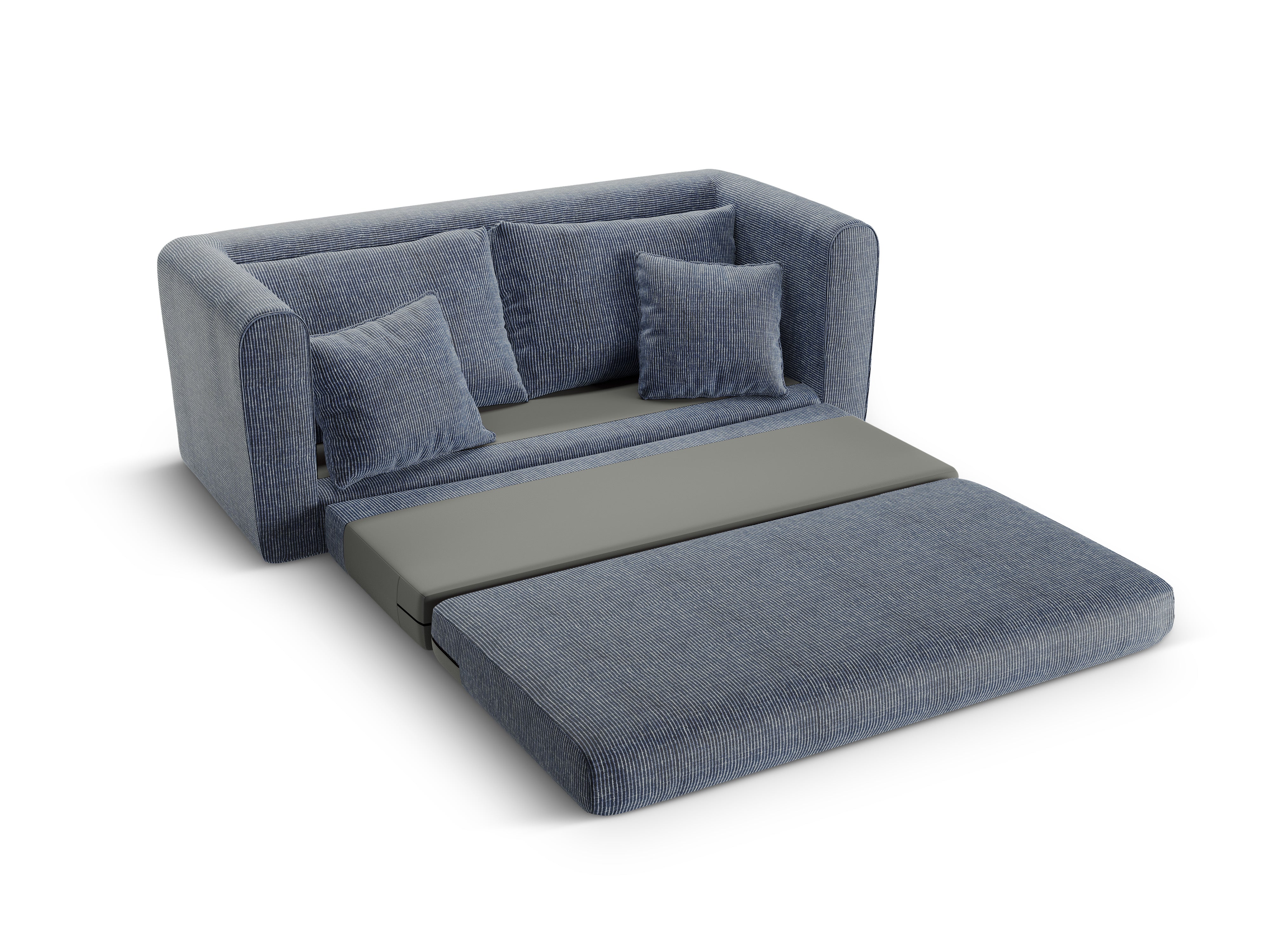 Sofa 2-Sitzer mit Schlaffunktion LIDO blau meliert