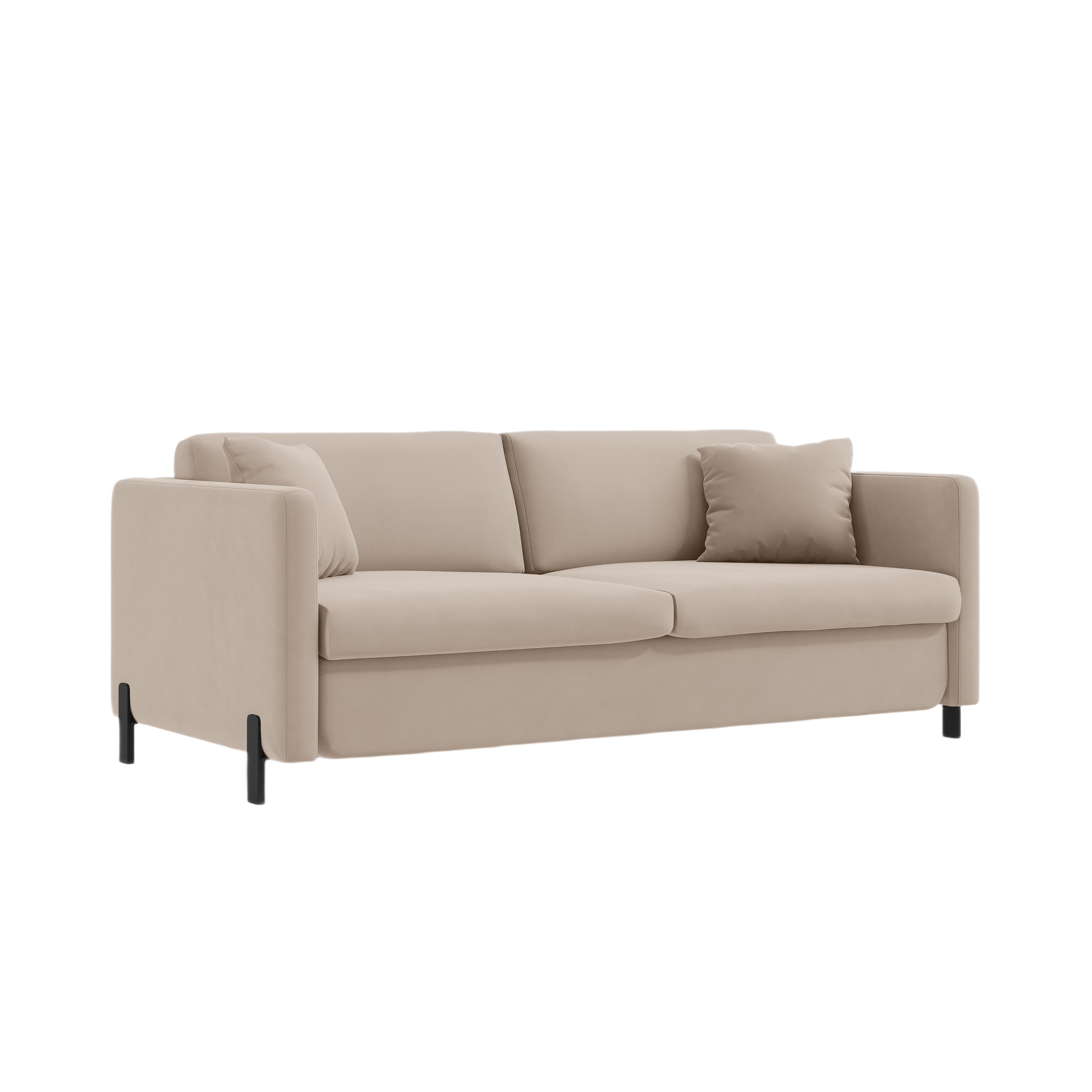 Velvet Sofa with Bed Function, "Gloria", 2 Seats, Beige, 182x102x80
Made in Europe