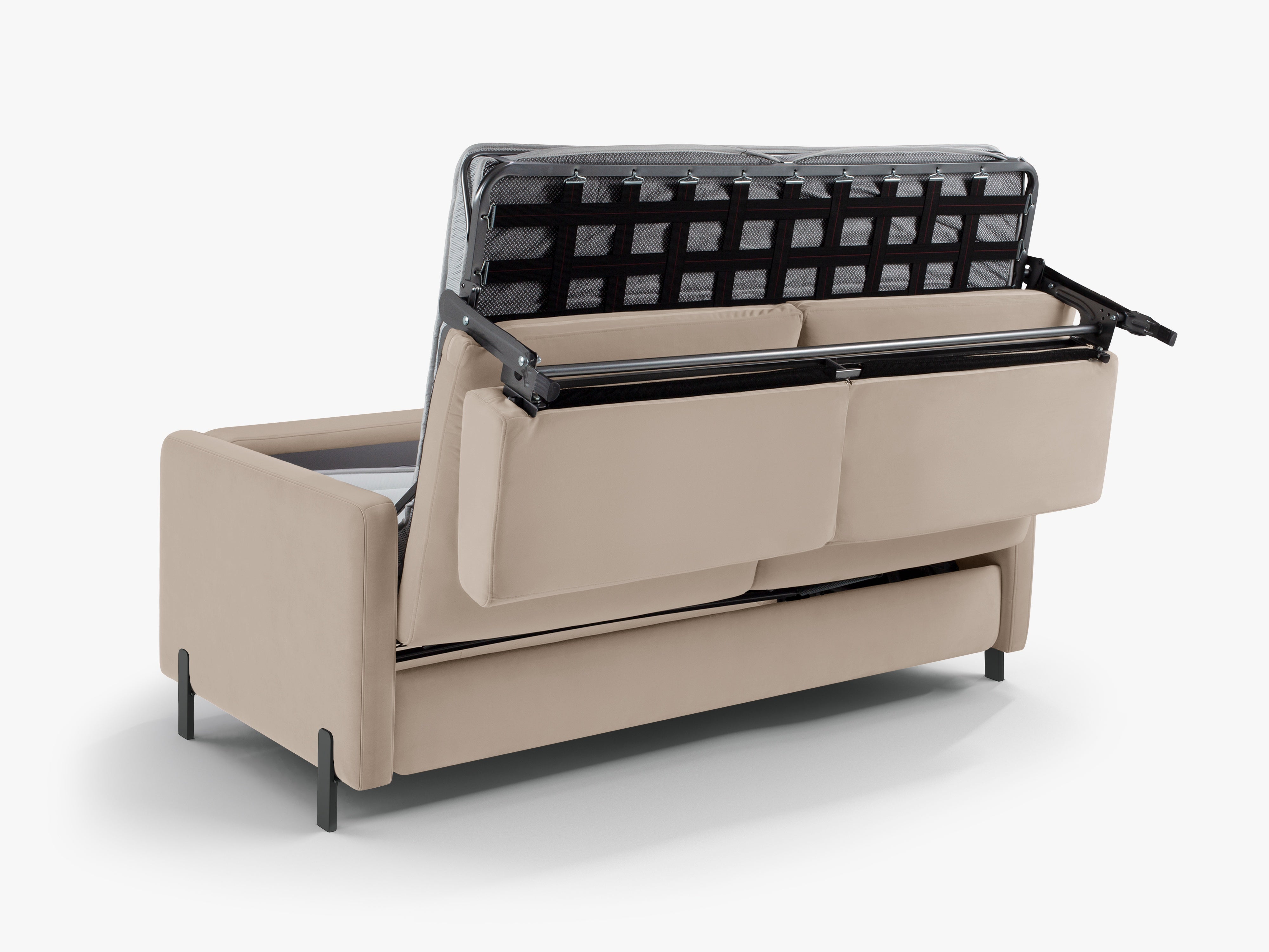 Velvet Sofa with Bed Function, "Gloria", 2 Seats, Beige, 182x102x80
Made in Europe