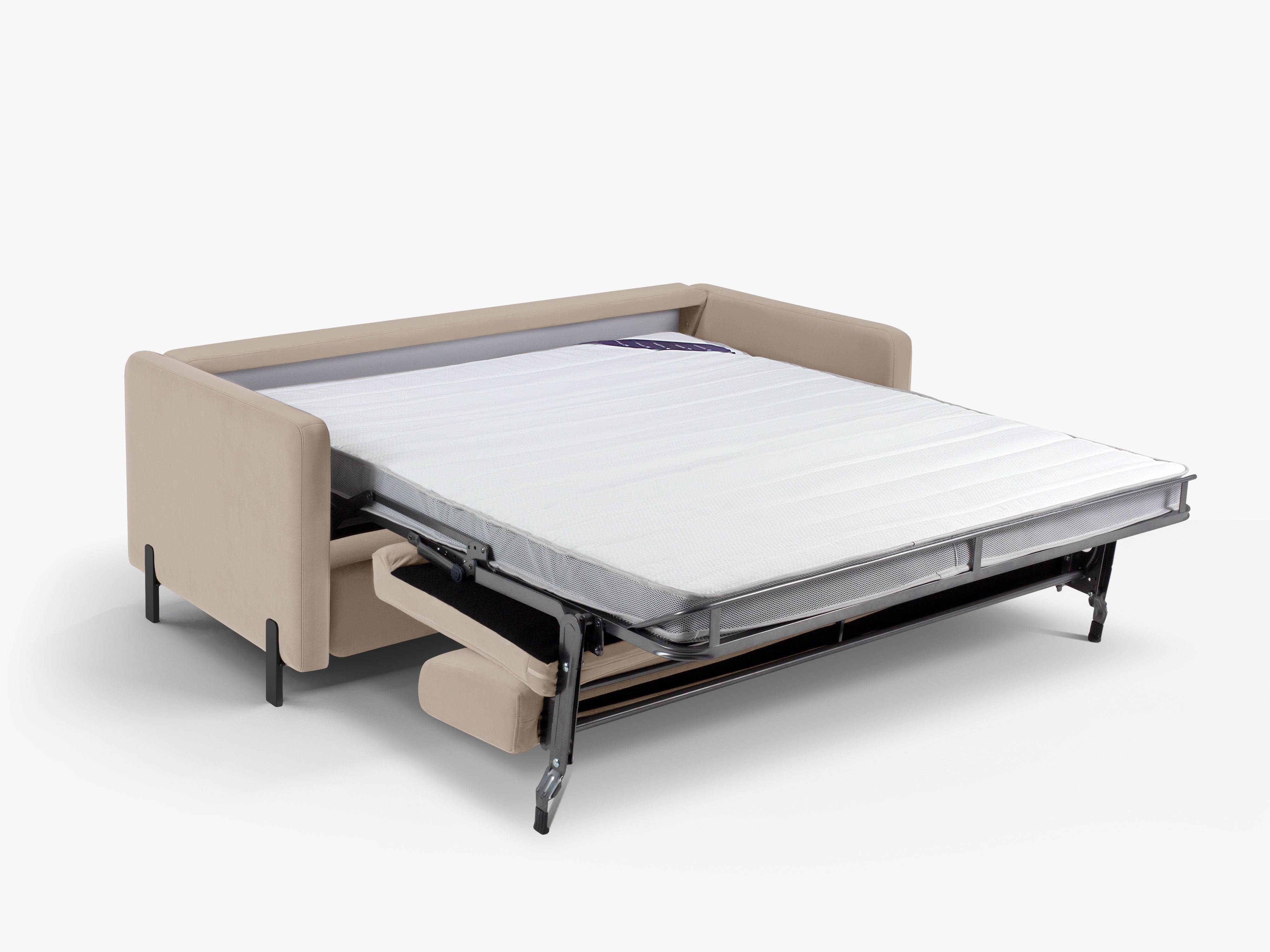 Velvet Sofa with Bed Function, "Gloria", 2 Seats, Beige, 182x102x80
Made in Europe