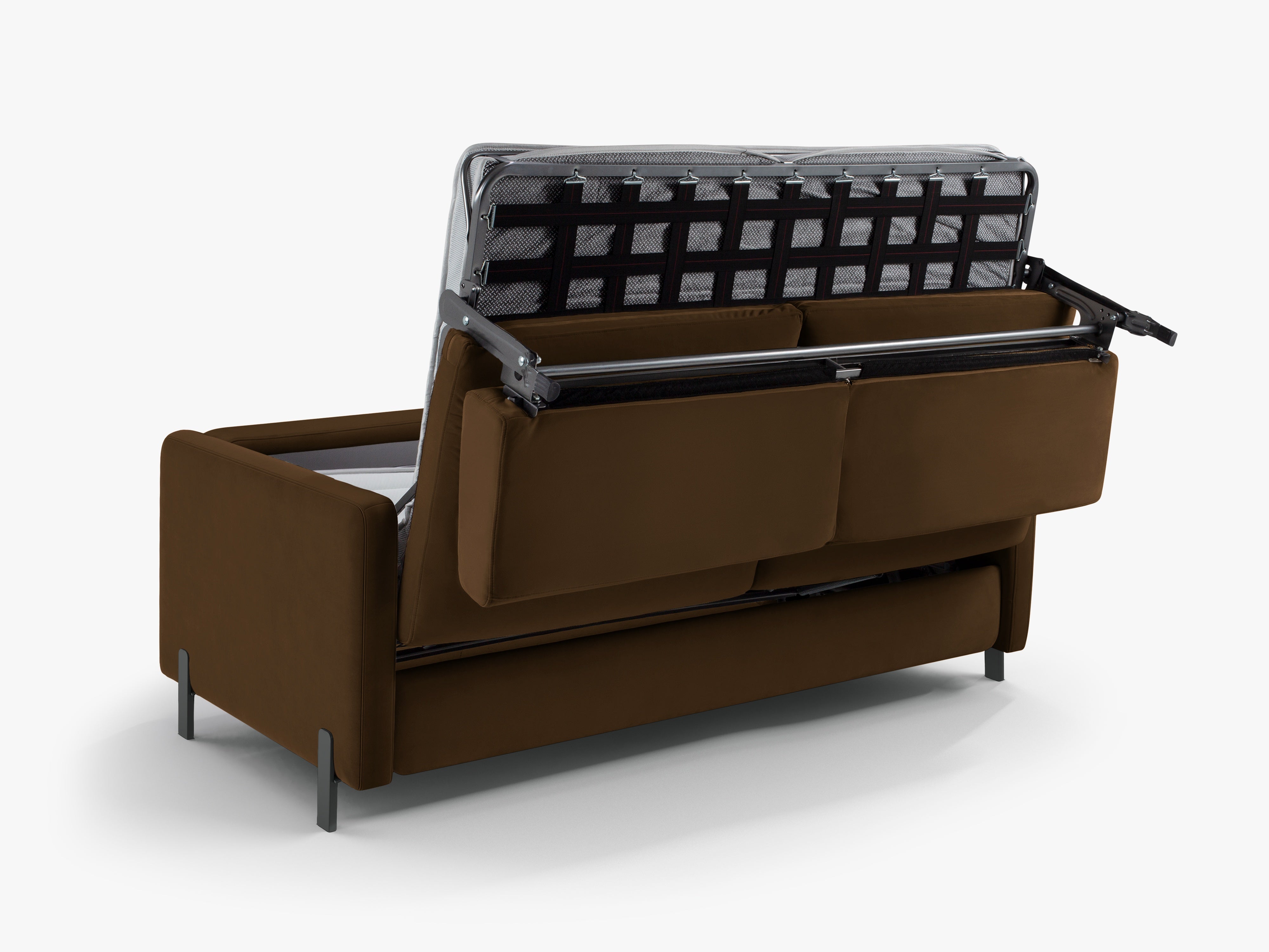 Velvet Sofa with Bed Function, "Gloria", 2 Seats, Chocolate, 182x102x80
Made in Europe