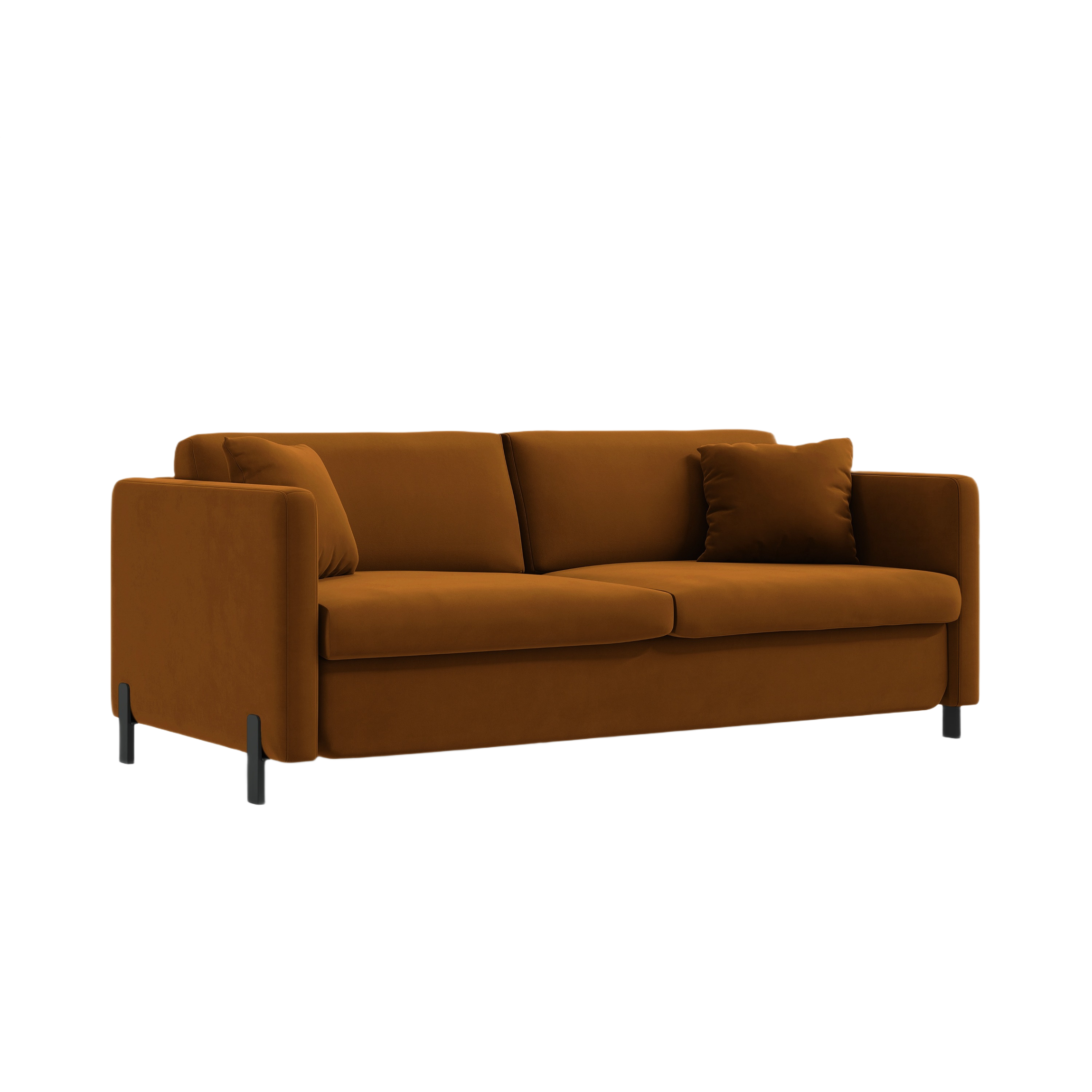 Velvet Sofa with Bed Function, "Gloria", 2 Seats, Brown, 182x102x80
Made in Europe