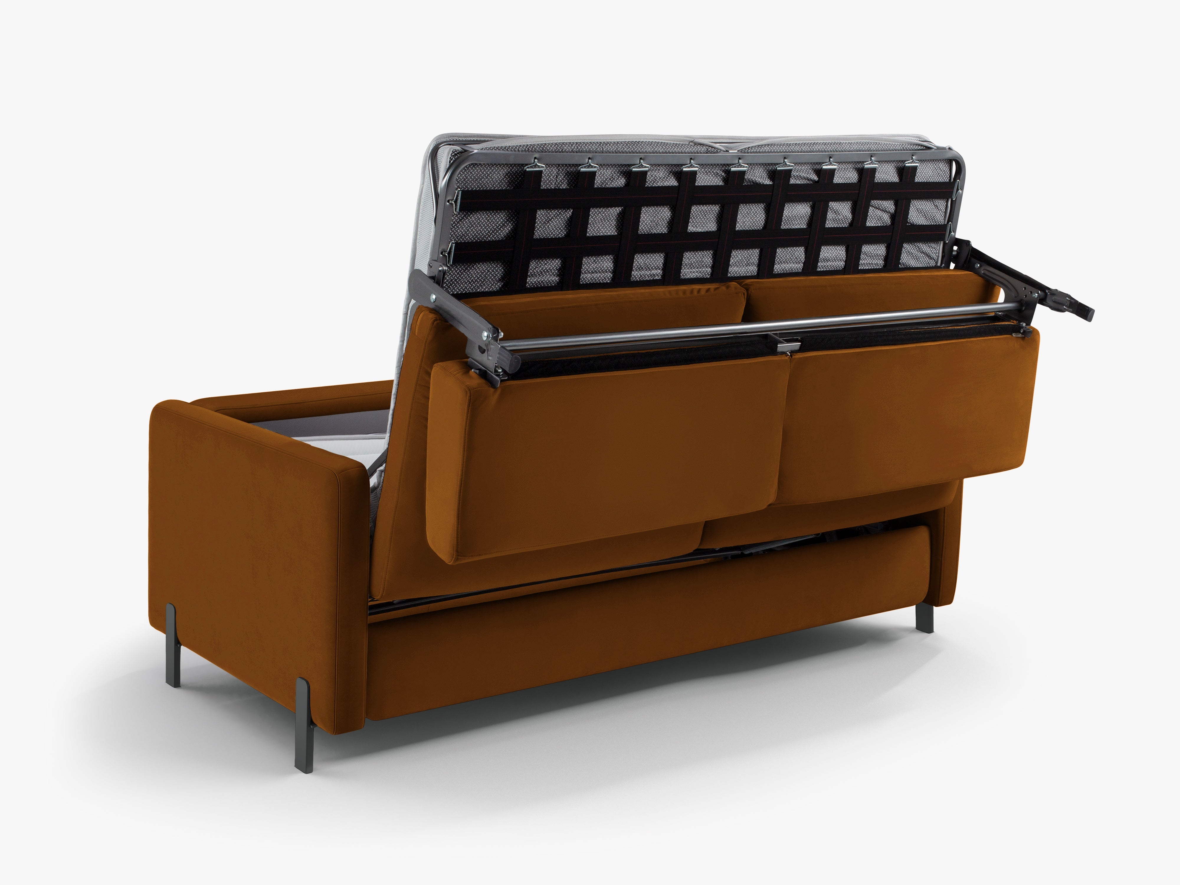 Velvet Sofa with Bed Function, "Gloria", 2 Seats, Brown, 182x102x80
Made in Europe
