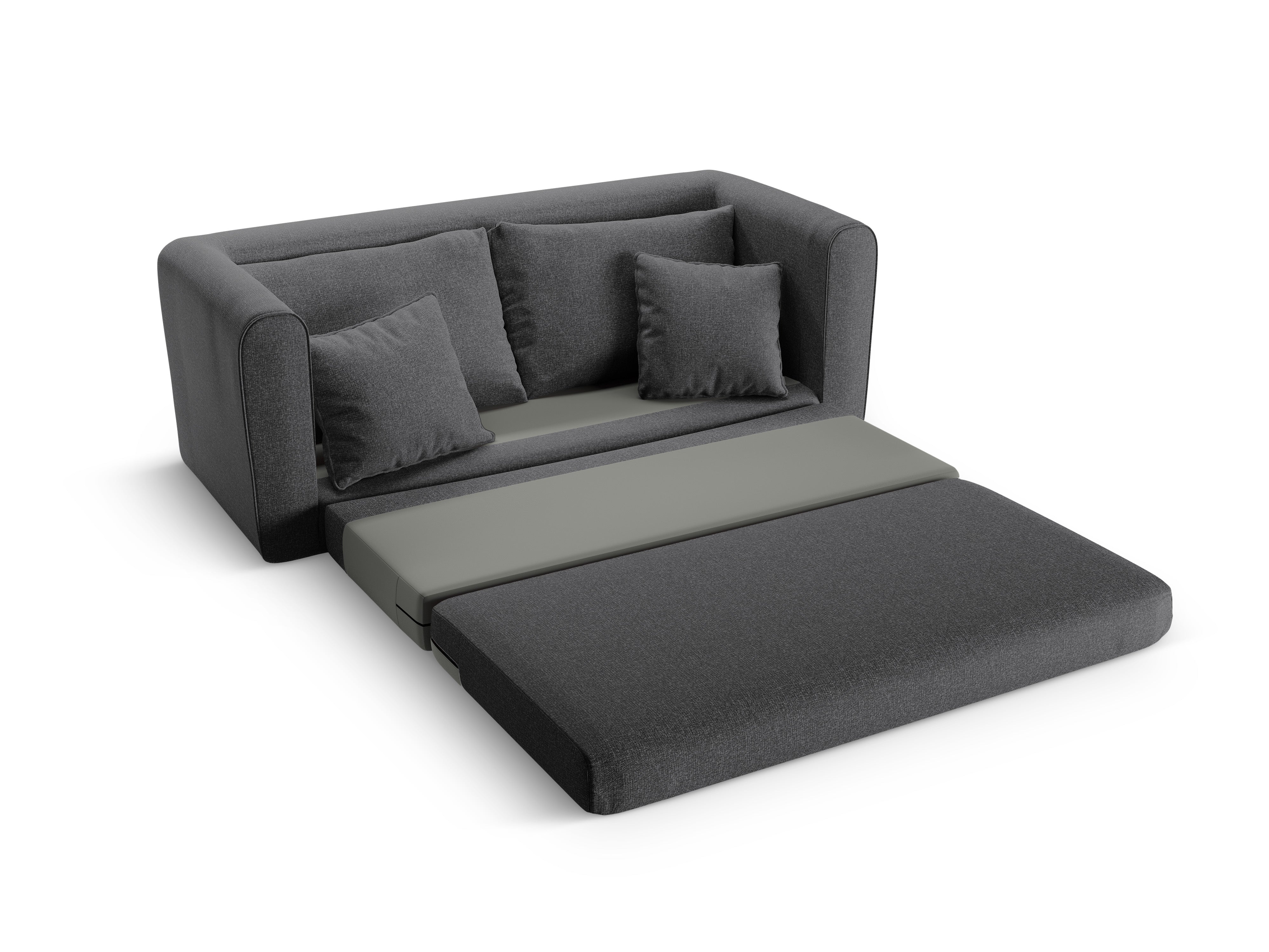 Sofa 2-sitzig mit Schlaffunktion LIDO dunkelgrau