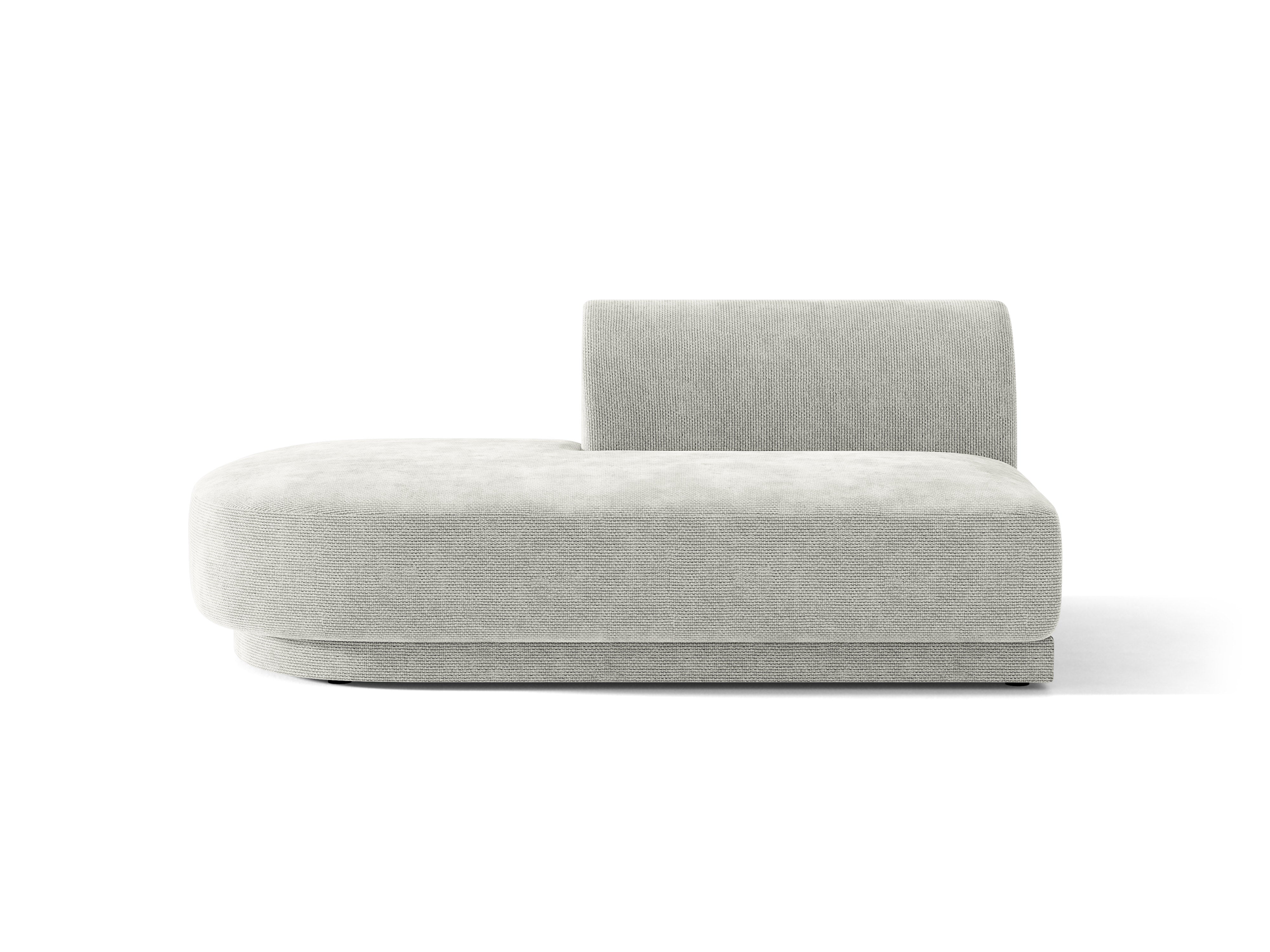 Szezlong 2-sitzig links MILEY graues Chenille