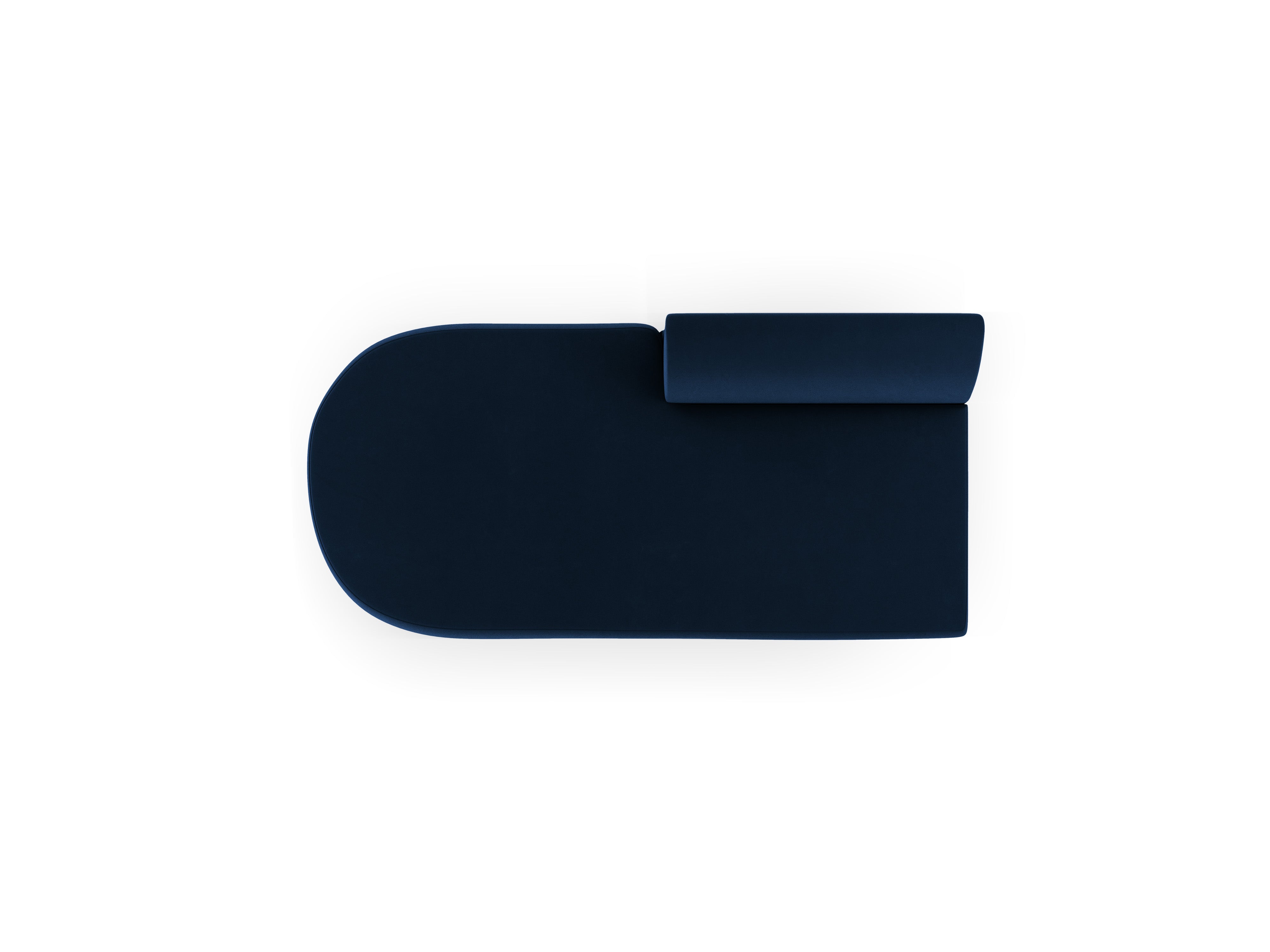 2-seater velvet left-facing chaise longue MILEY royal blue