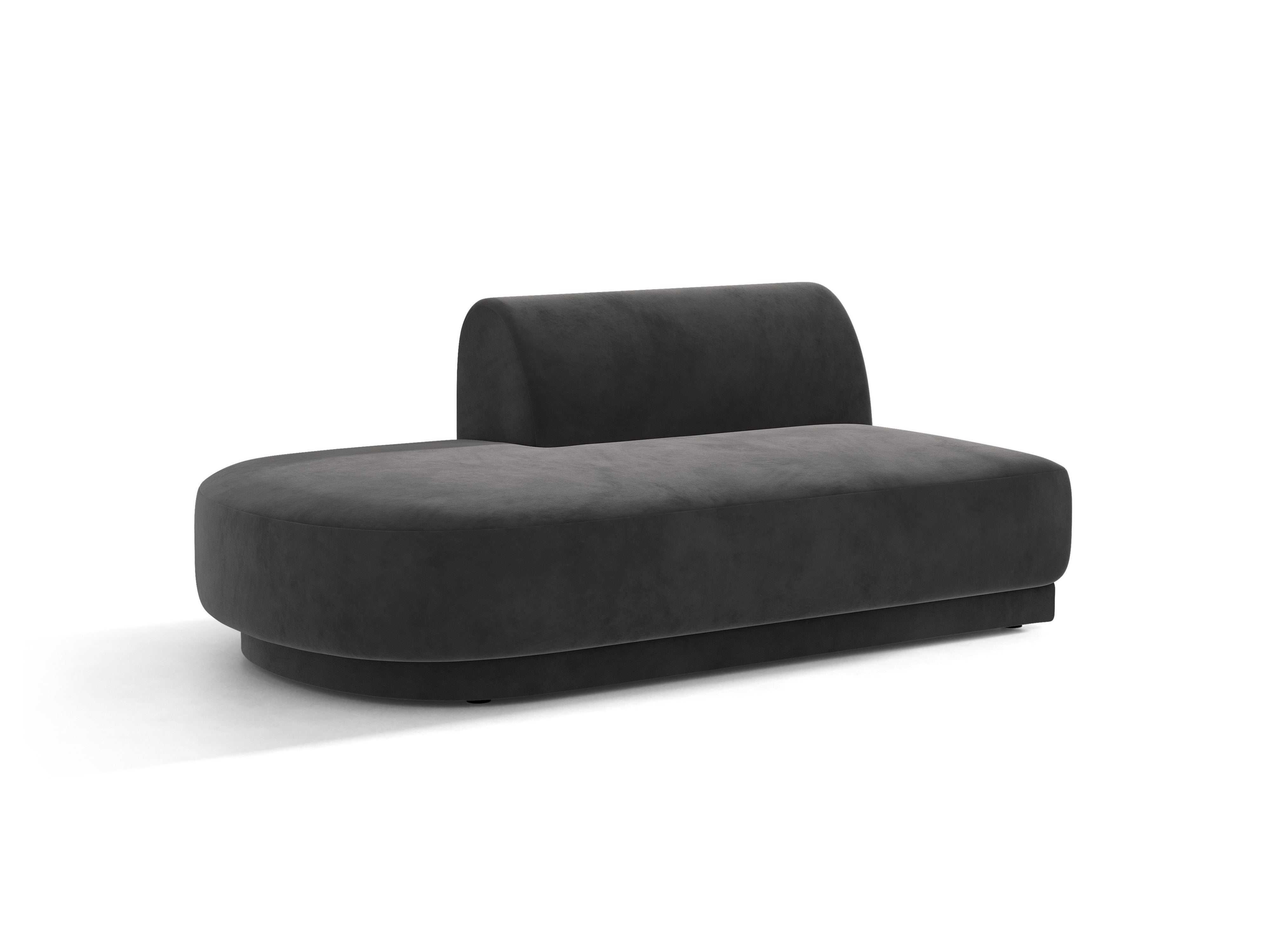2-sitziger samtiger Sessel MILEY linksseitig grau