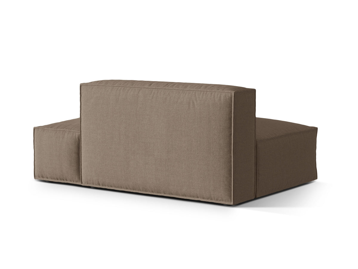 Sofa 3-osobowa z otomaną prawostronną NURIA cappuccino – ujęcie tylne