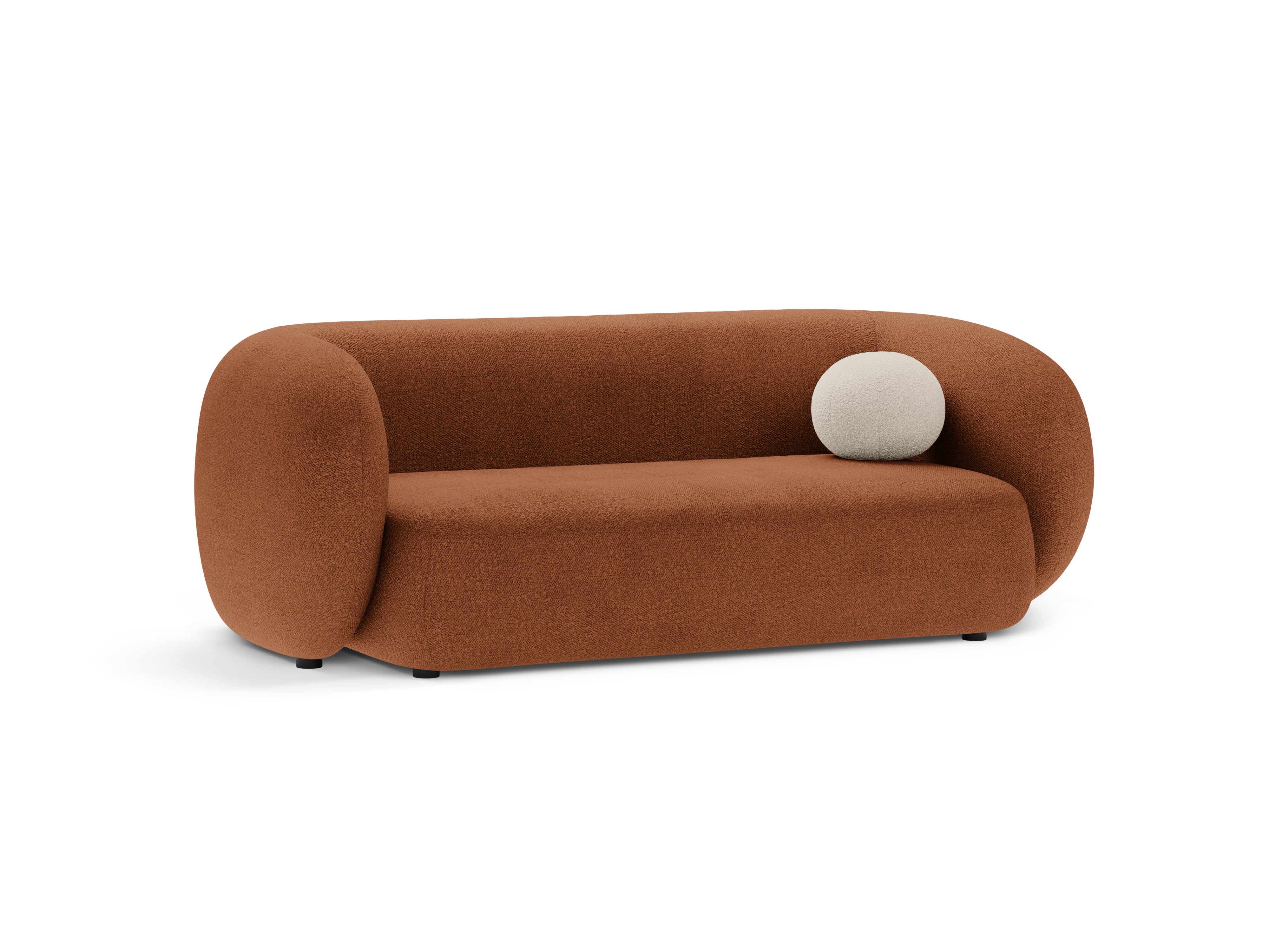 KATE terracotta boucle 2-seater sofa