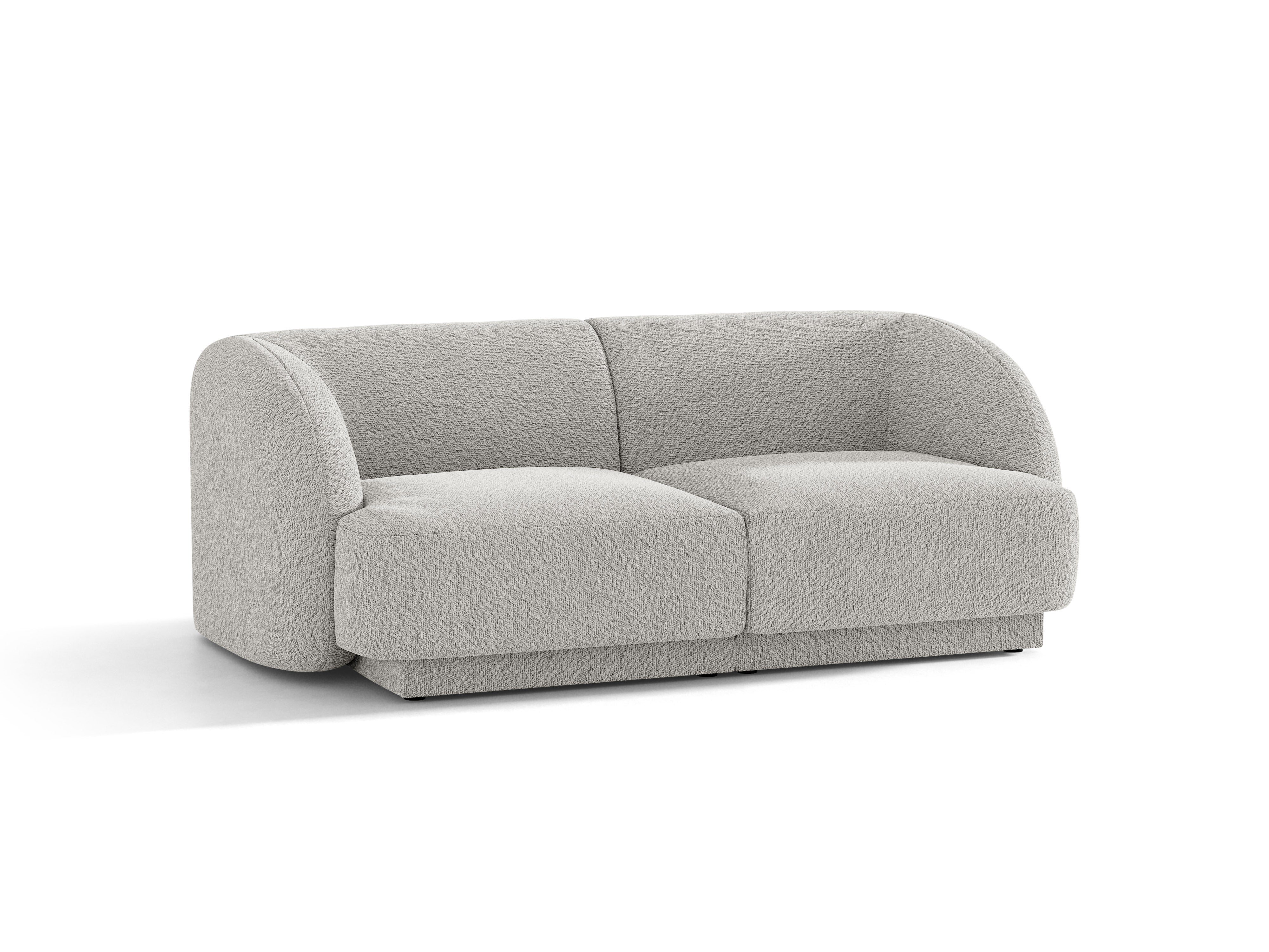 Sofa 2-Sitzer MILEY hellgrau Boucle
