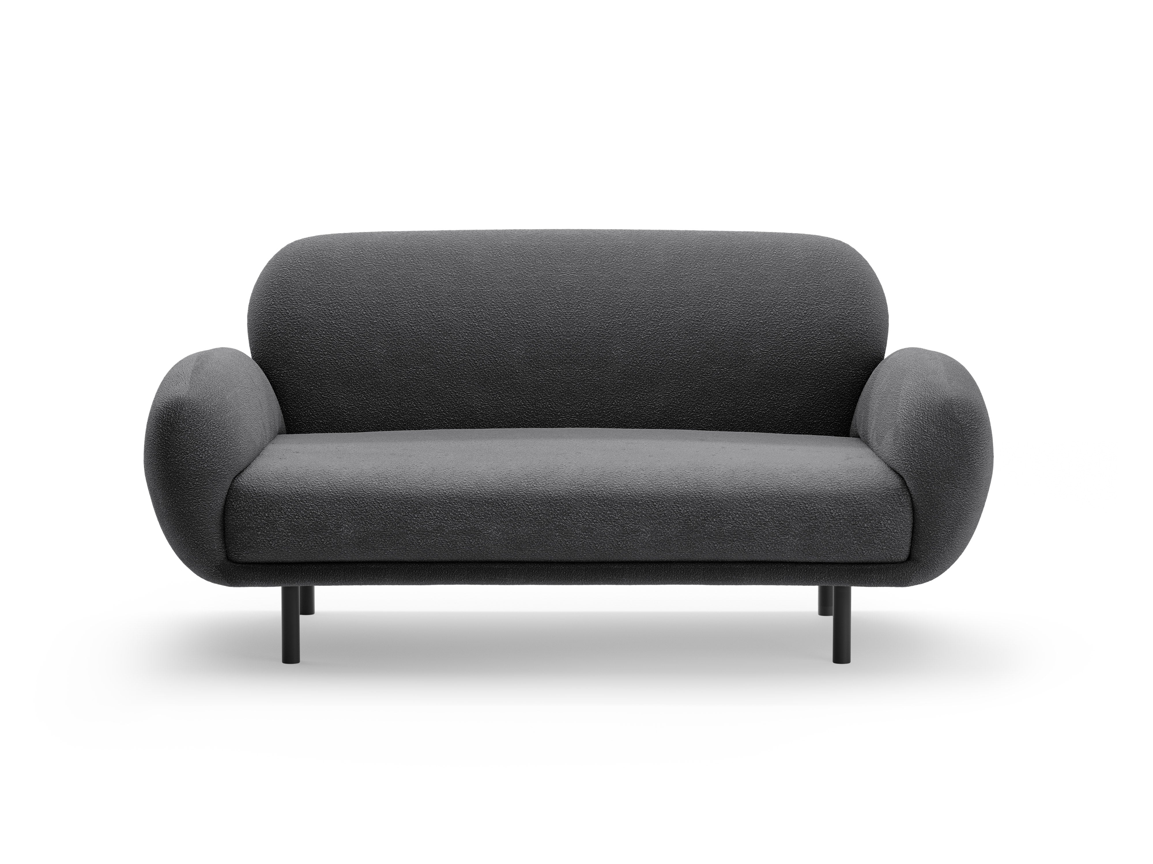 Sofa 2-Sitzer POPPY dunkelgrau Boucle