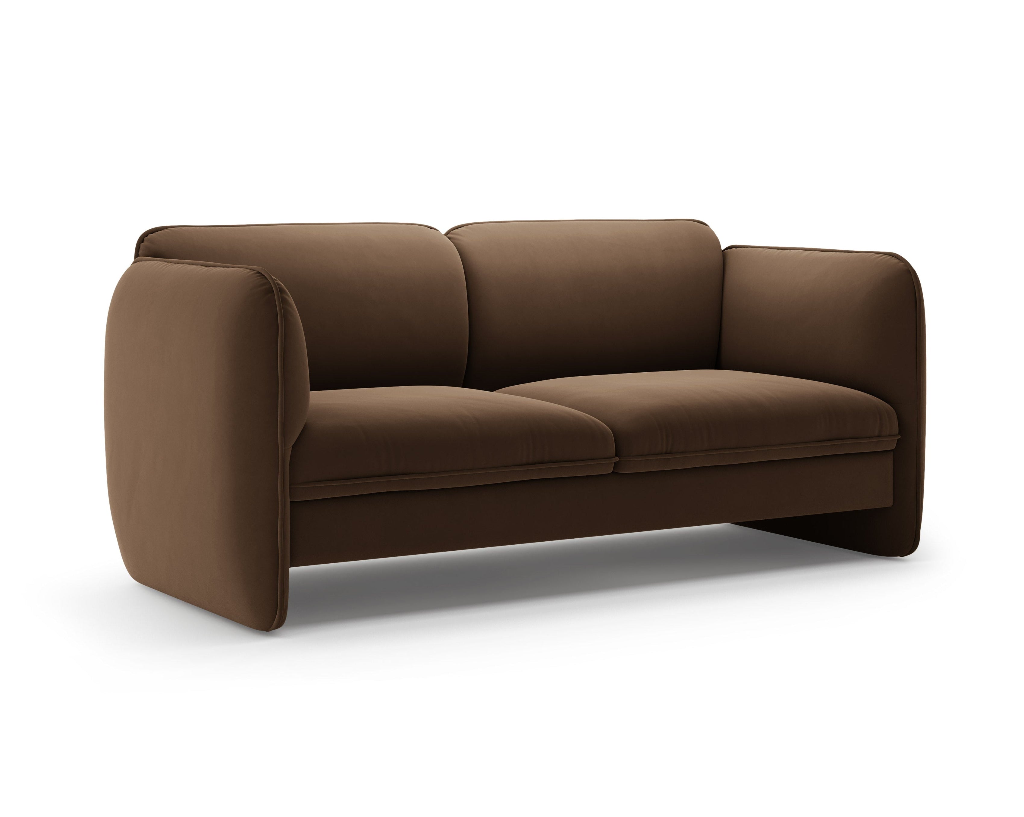 Sofa für 2 Personen aus Samt GEORGIA in Schokoladenfarbe
