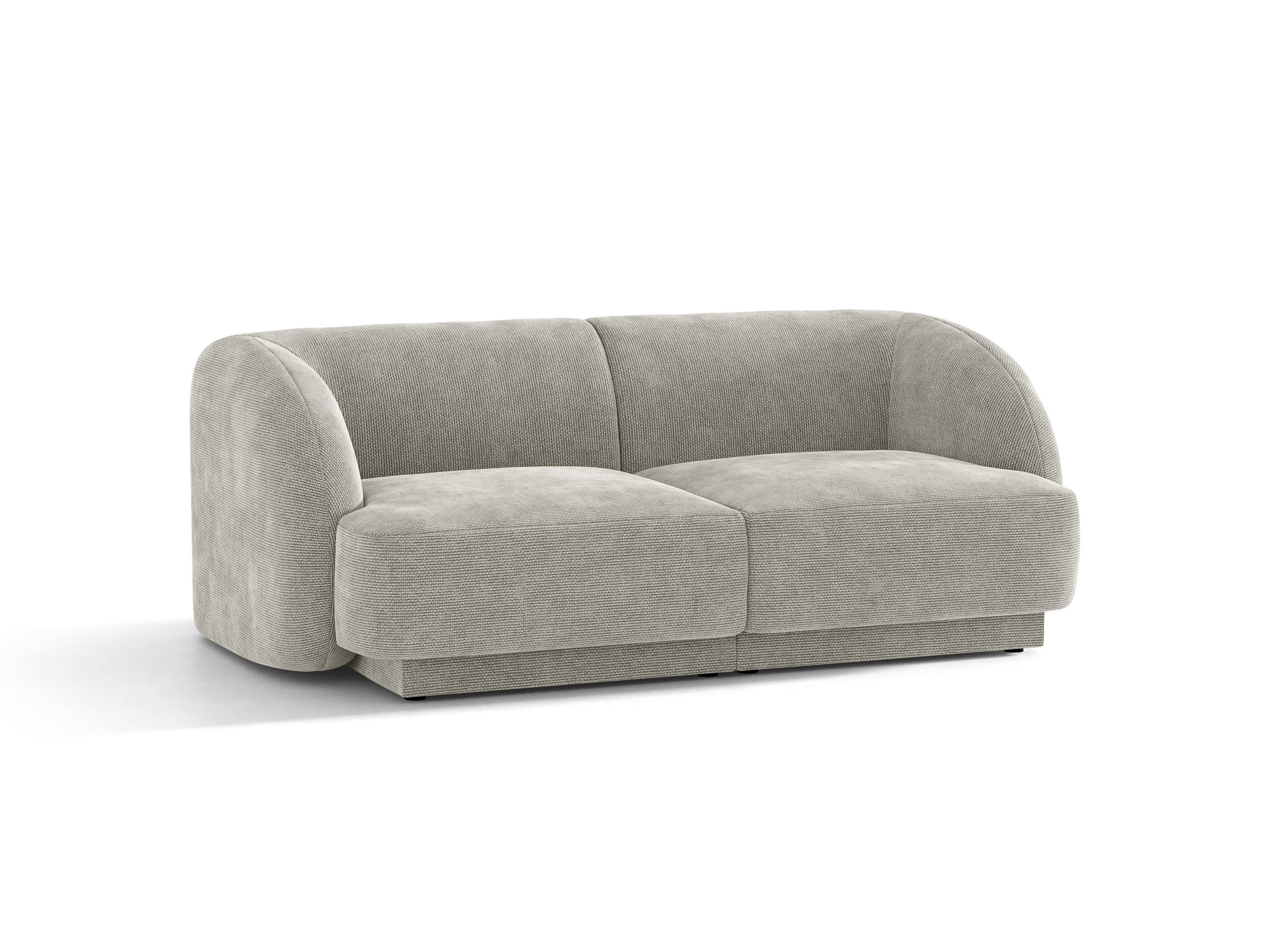 Sofa 2-Sitzer MILEY hellgrau chenille seidig