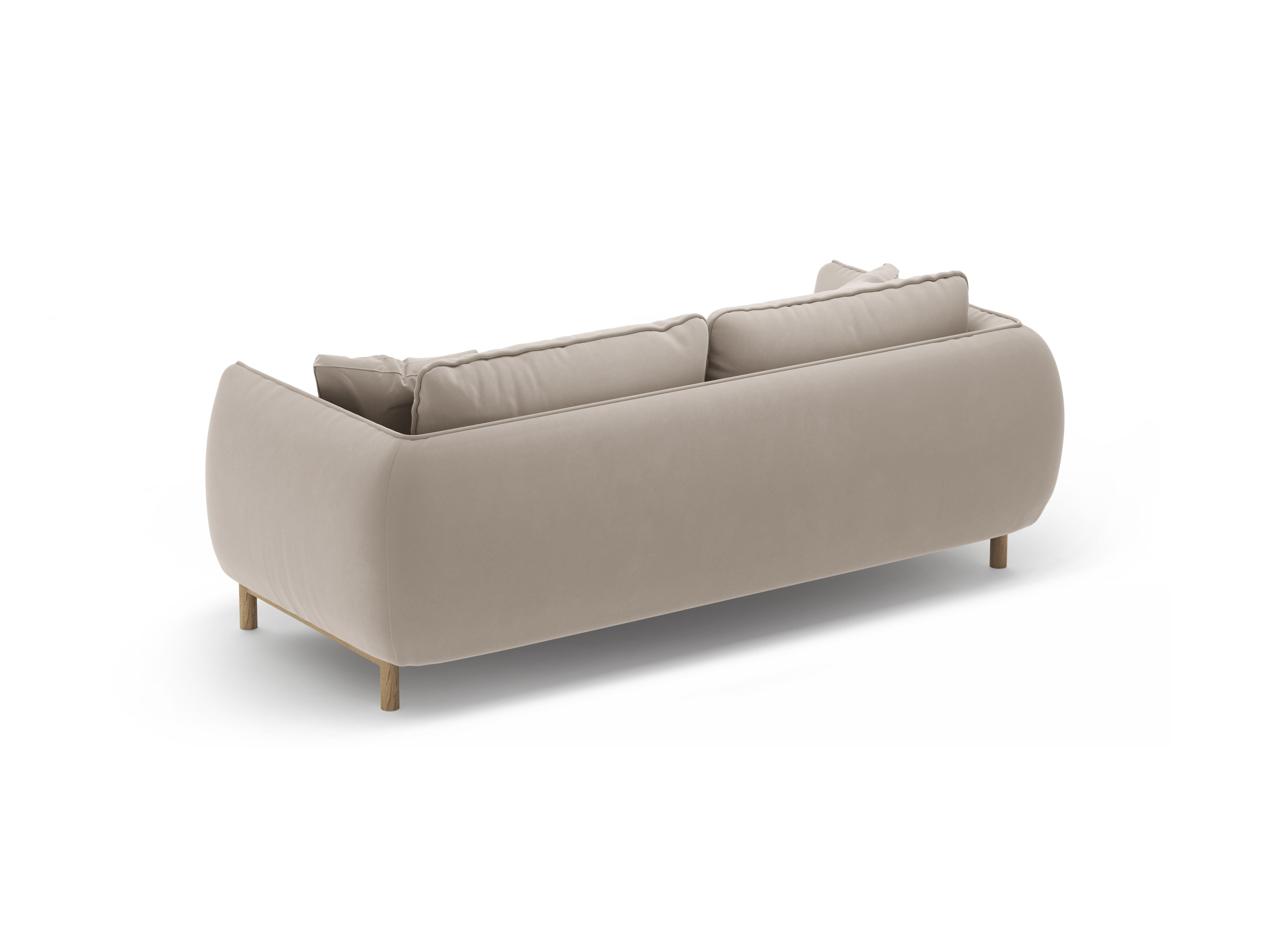 ADA Light Beige Velvet 2-Seater Sofa