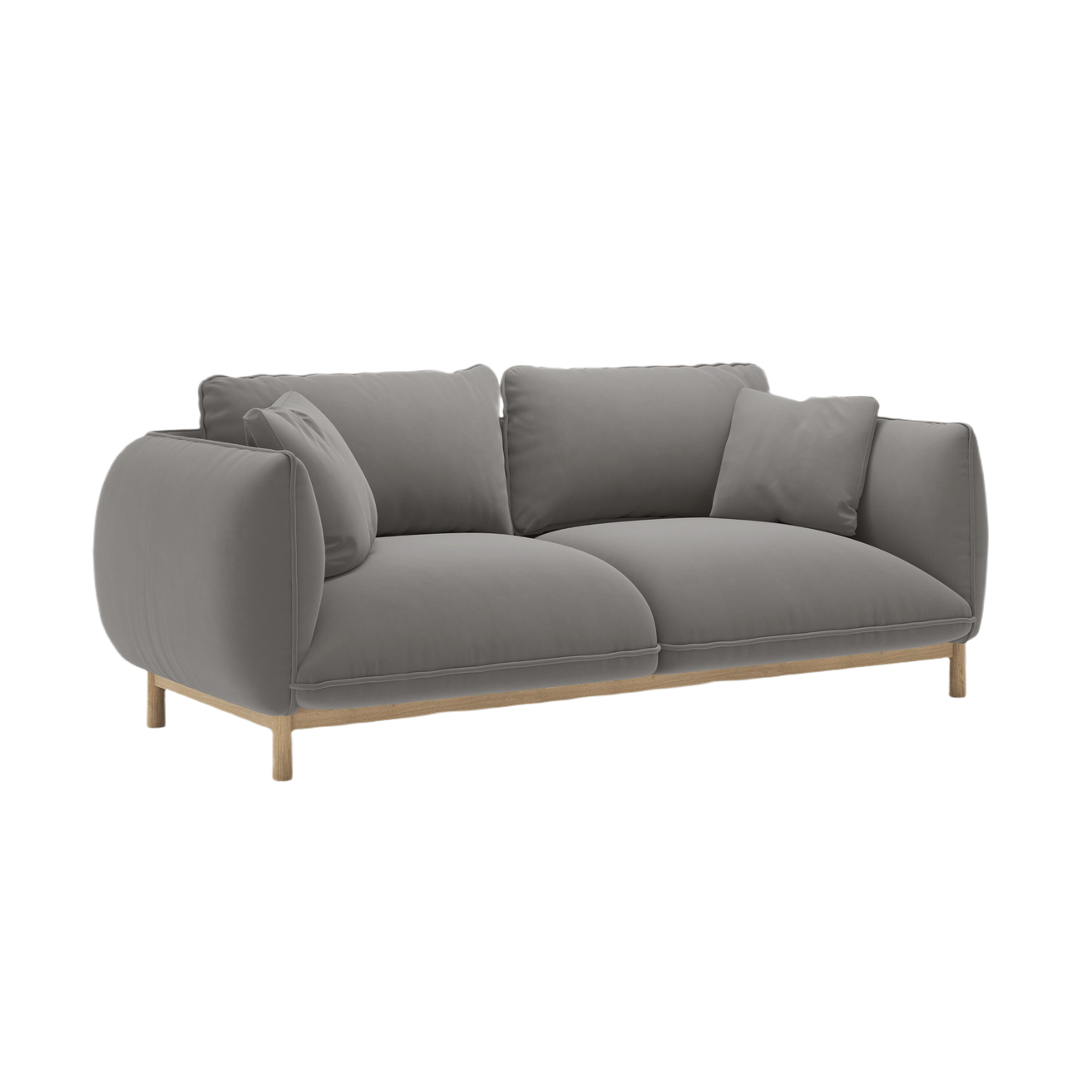 ADA gray velvet 2-seater sofa