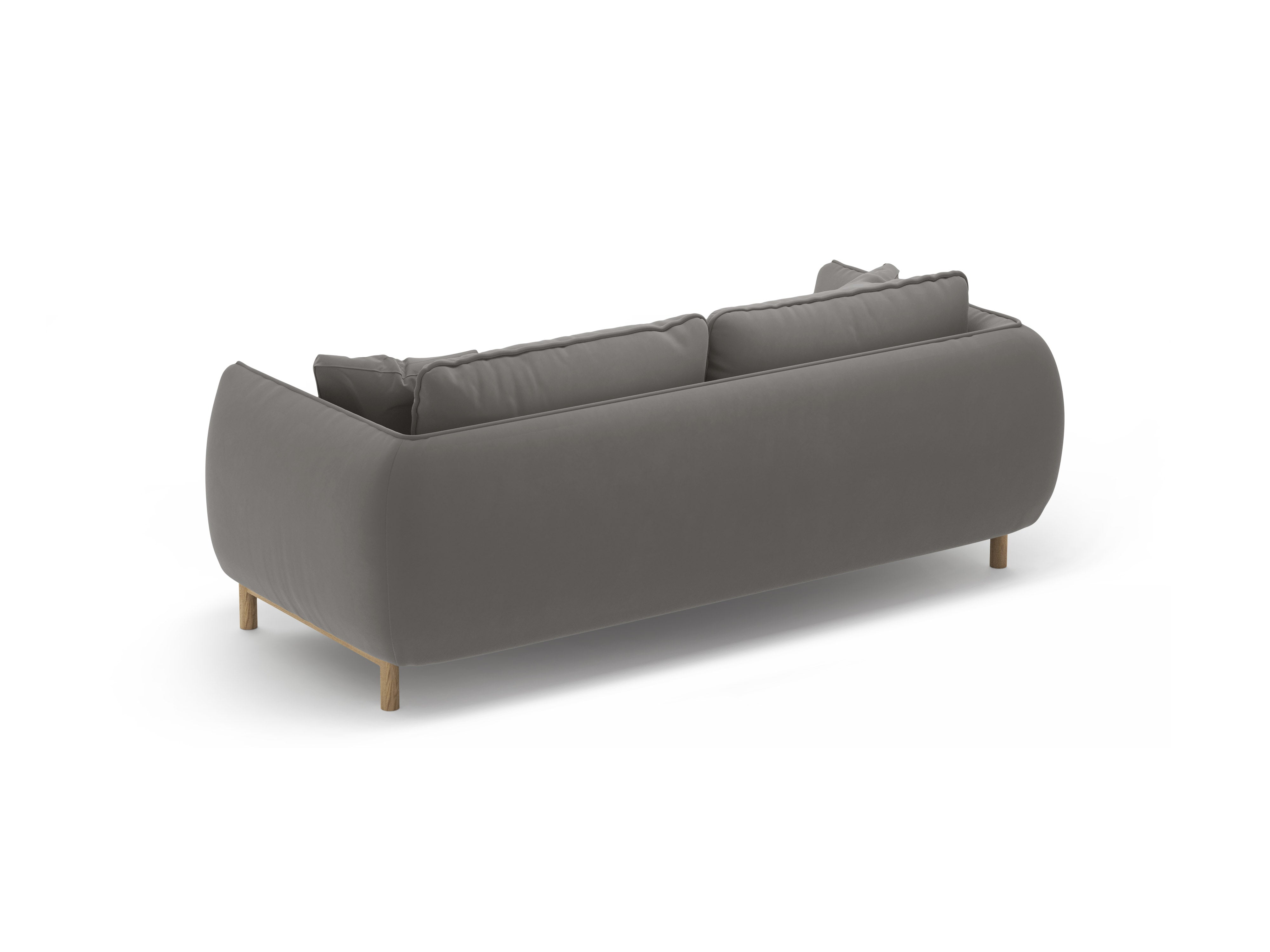 ADA gray velvet 2-seater sofa