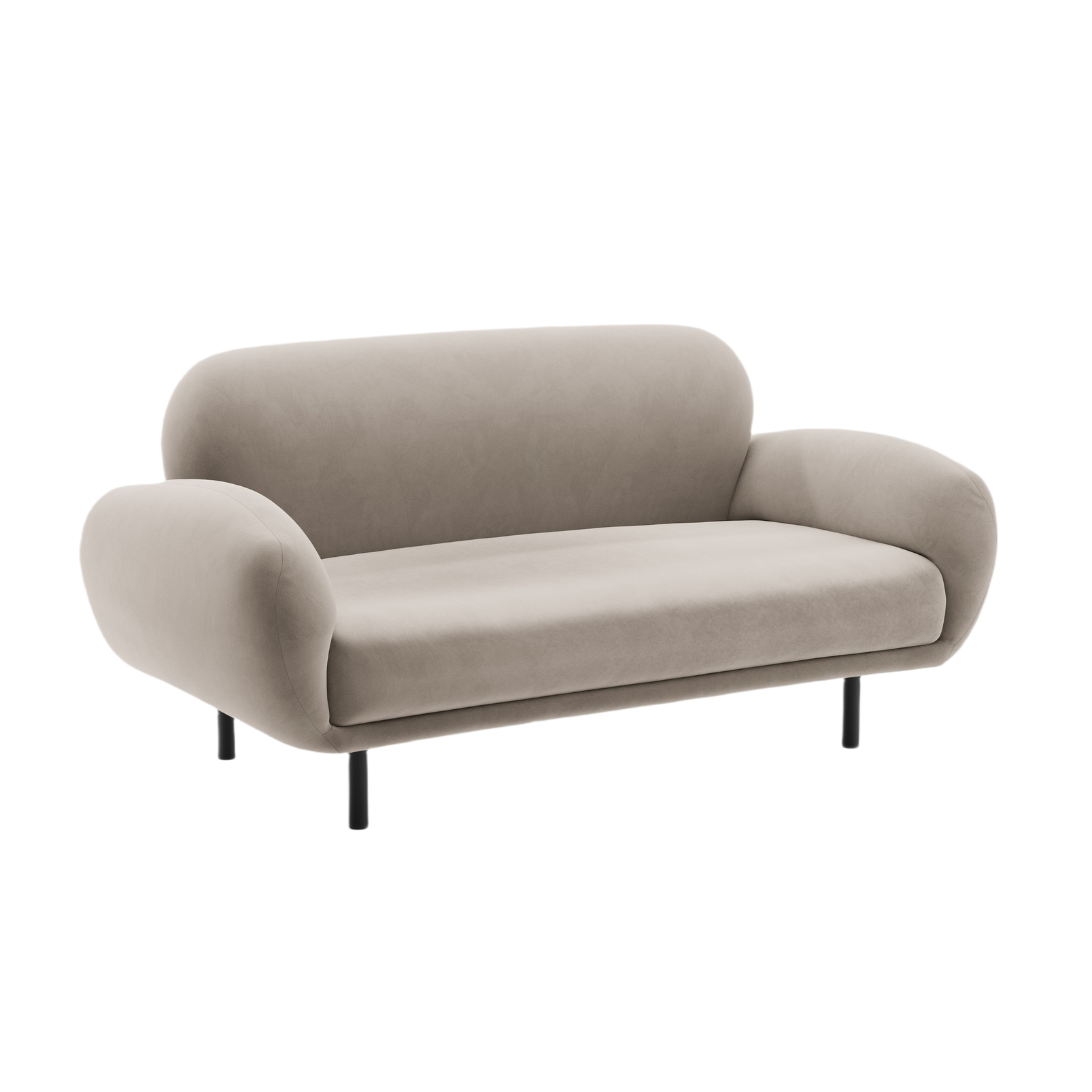 Velvet 2-Seater Sofa POPPY Light Beige