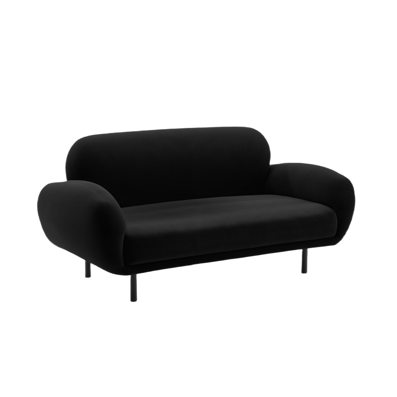 Sofa aus Samt 2-sitzig POPPY schwarz