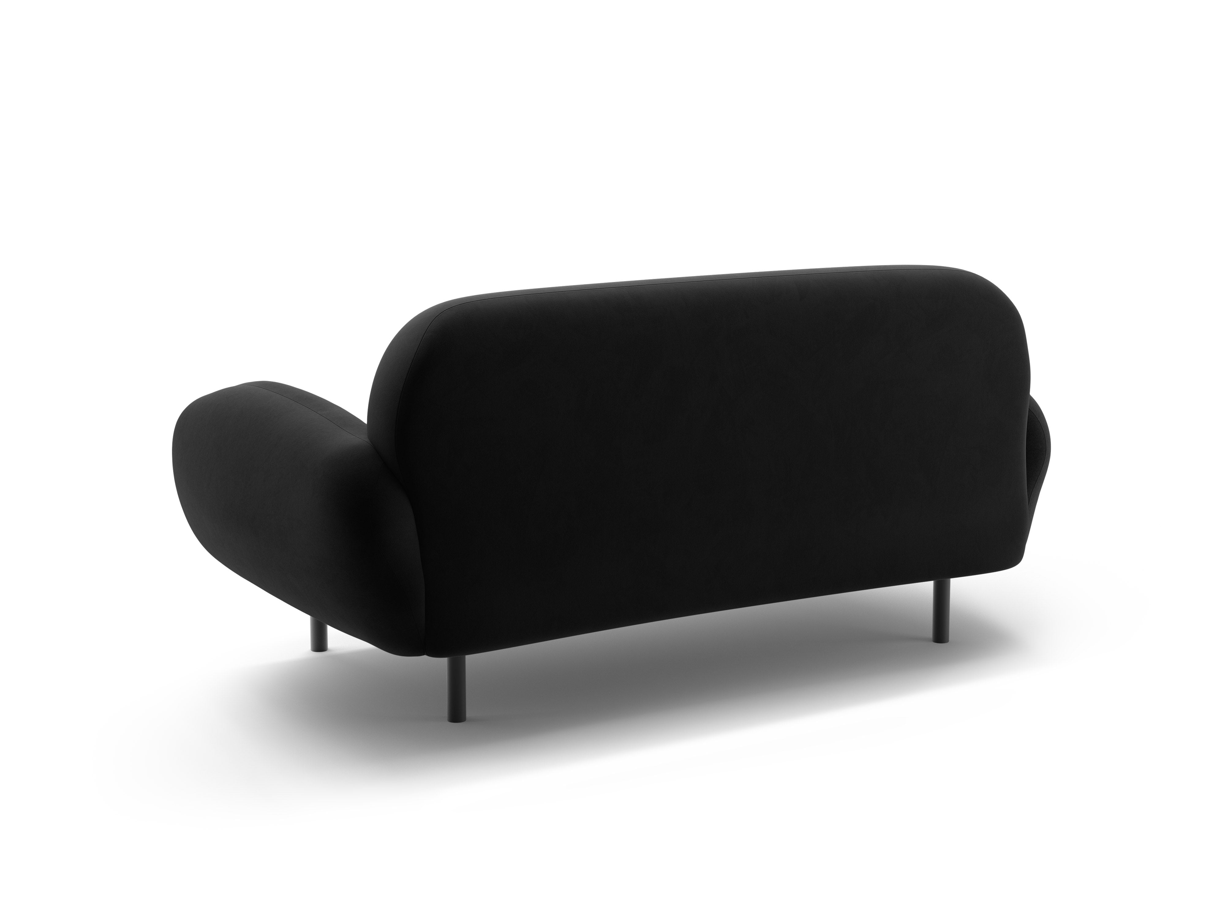 Sofa aus Samt 2-sitzig POPPY schwarz