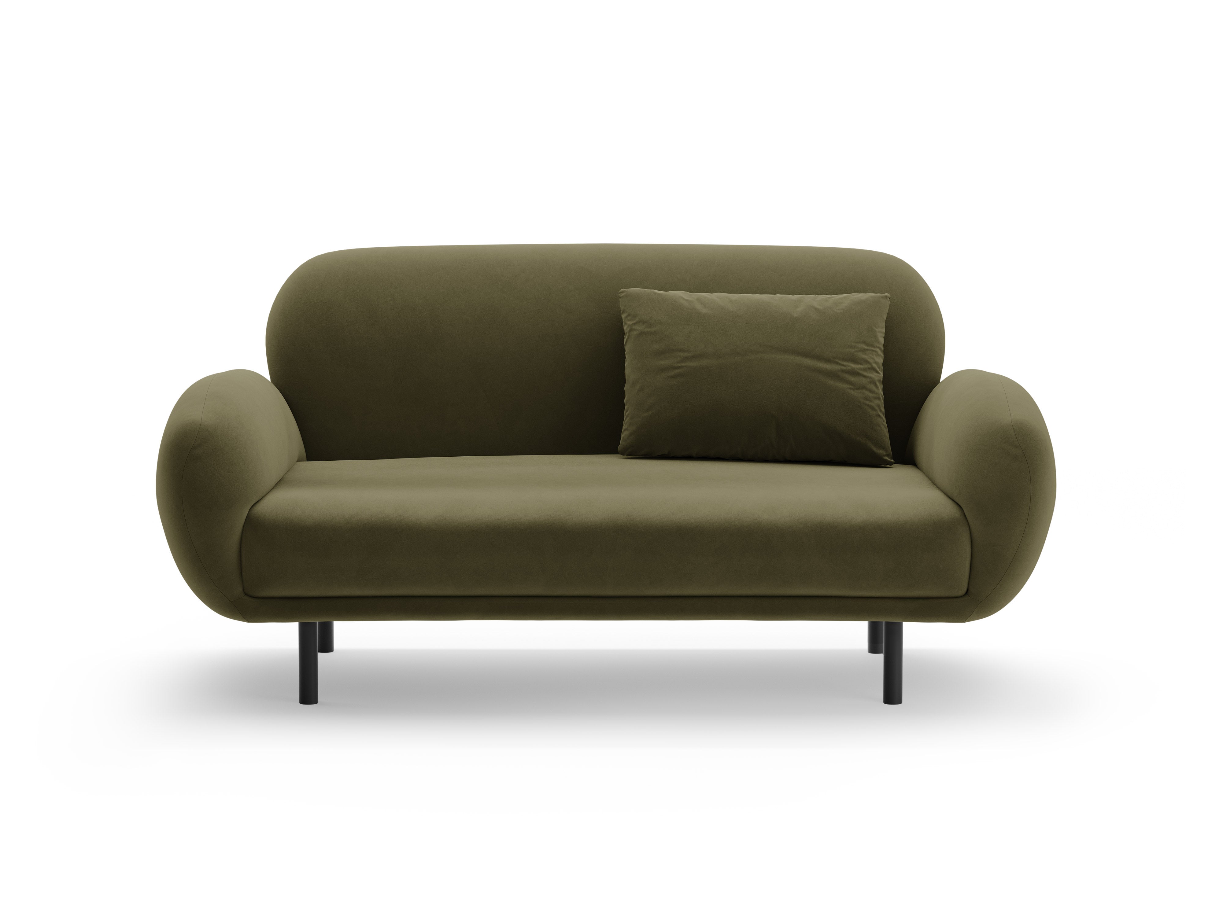 Velvet 2-Seater Sofa POPPY Light Green