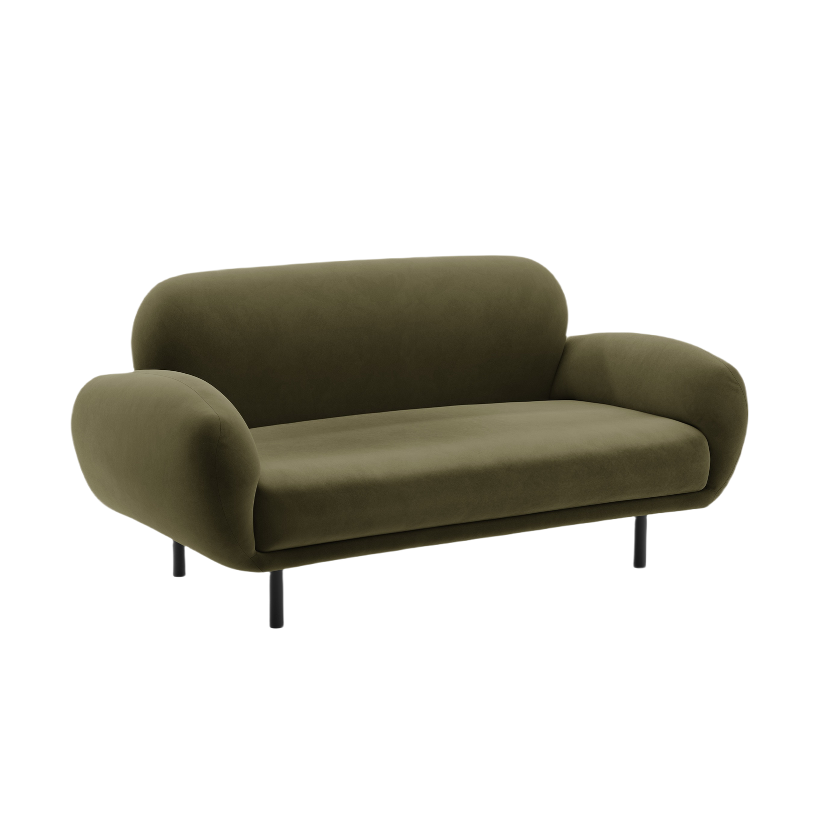 Velvet 2-Seater Sofa POPPY Light Green